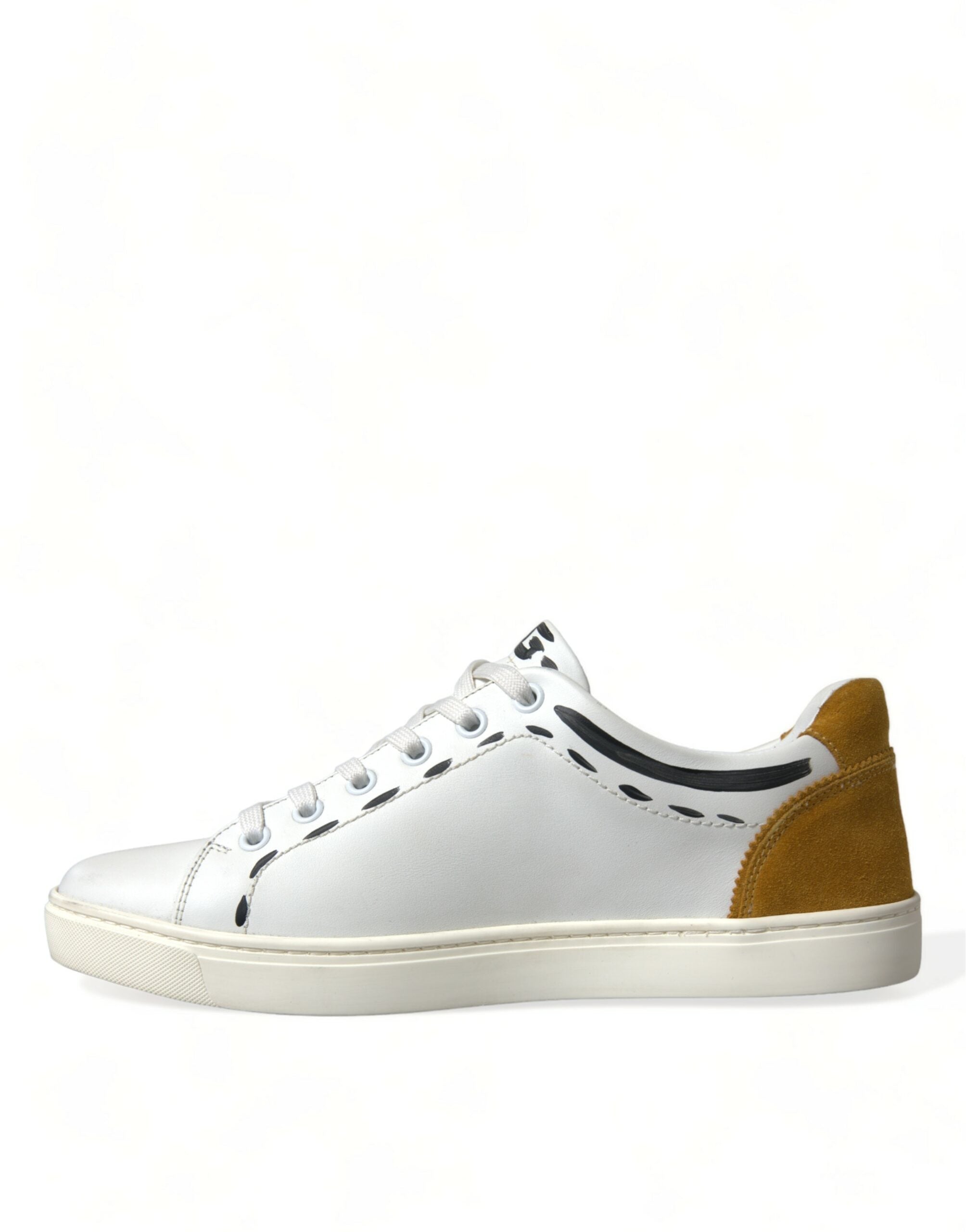 Dolce & Gabbana White Leather LOVE Milano Men Sneakers Shoes LUNESCAPE
