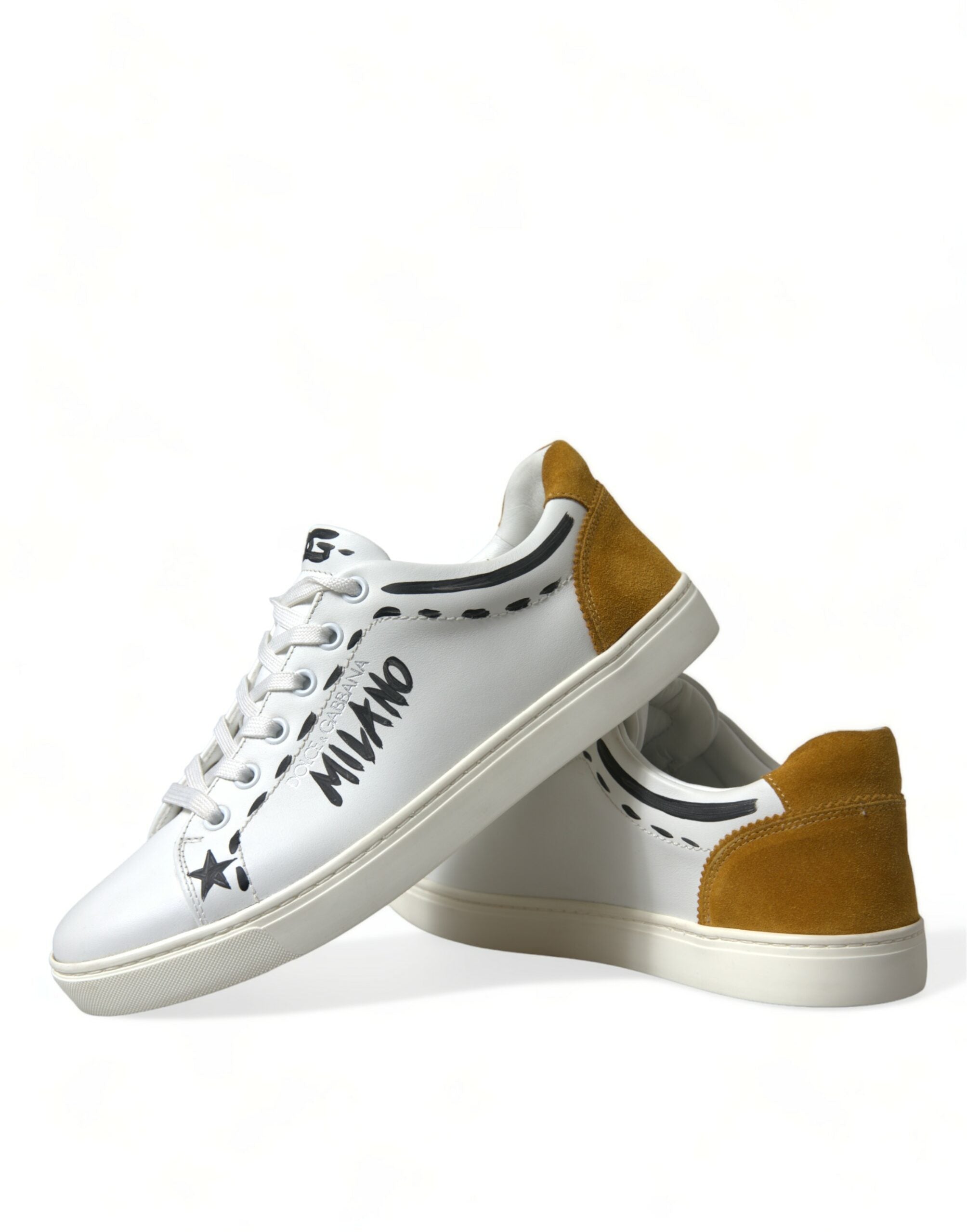 Dolce & Gabbana White Leather LOVE Milano Men Sneakers Shoes LUNESCAPE