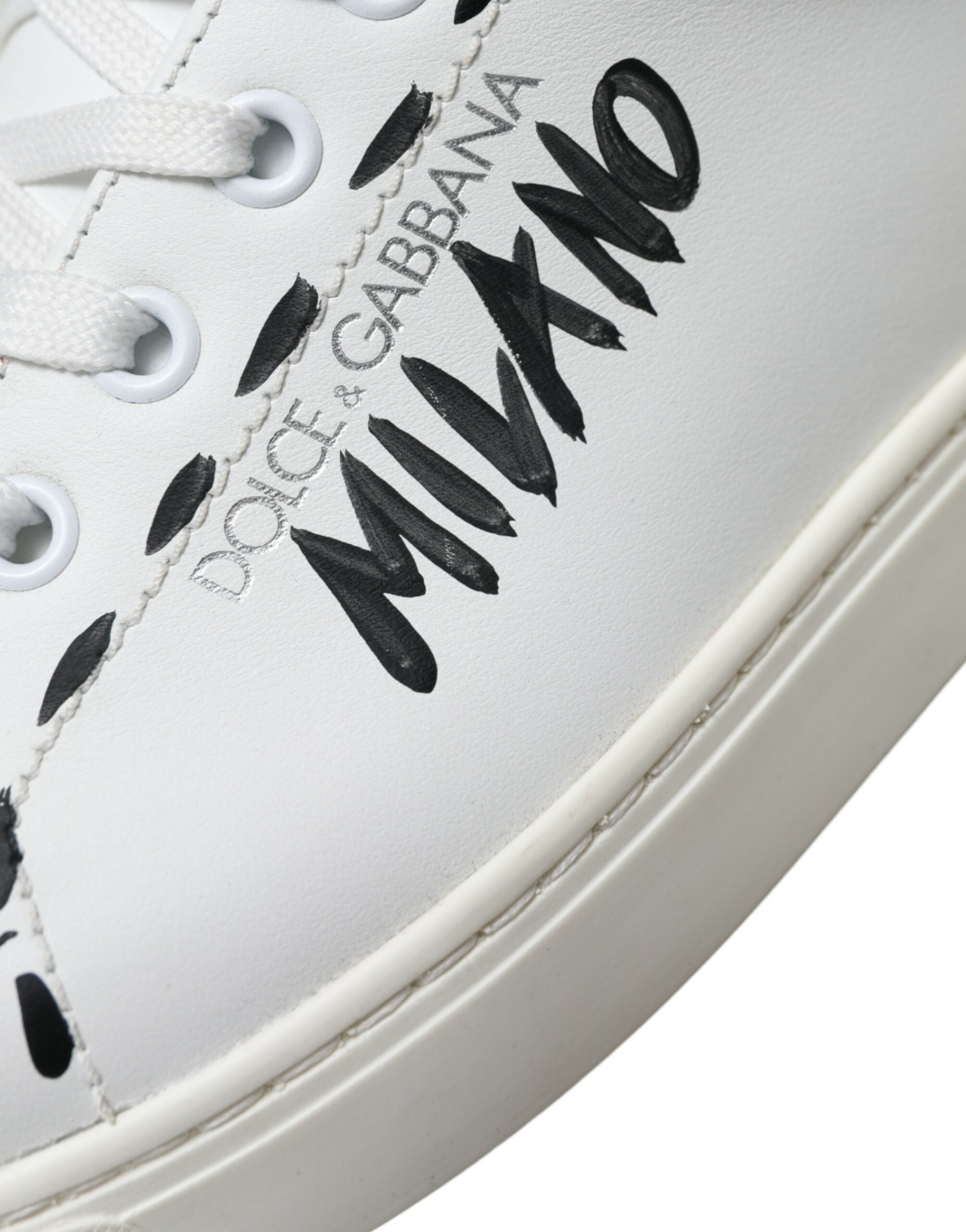 Dolce & Gabbana White Leather LOVE Milano Men Sneakers Shoes LUNESCAPE