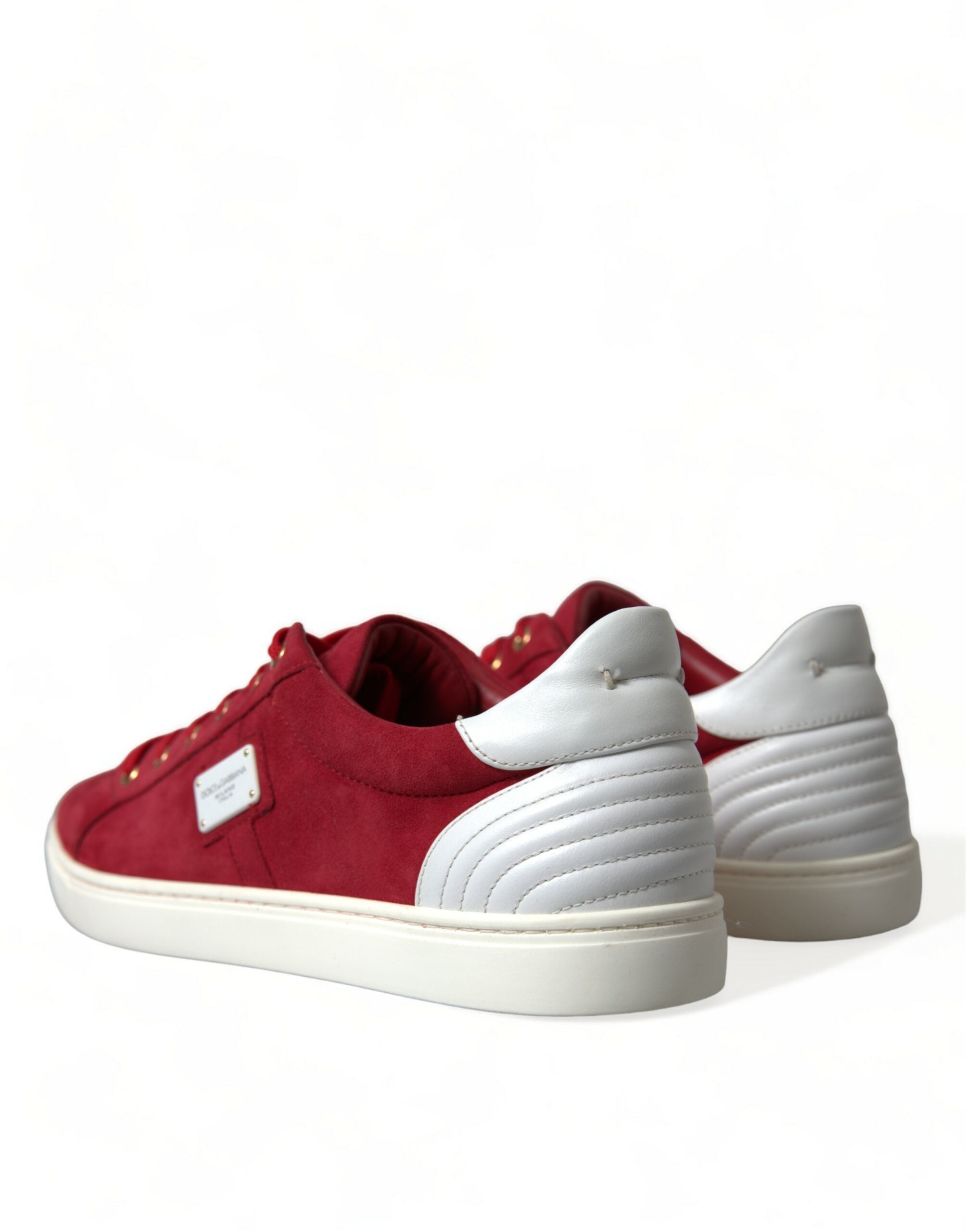 Dolce & Gabbana Red Suede Leather Men Low Top Sneakers Shoes LUNESCAPE