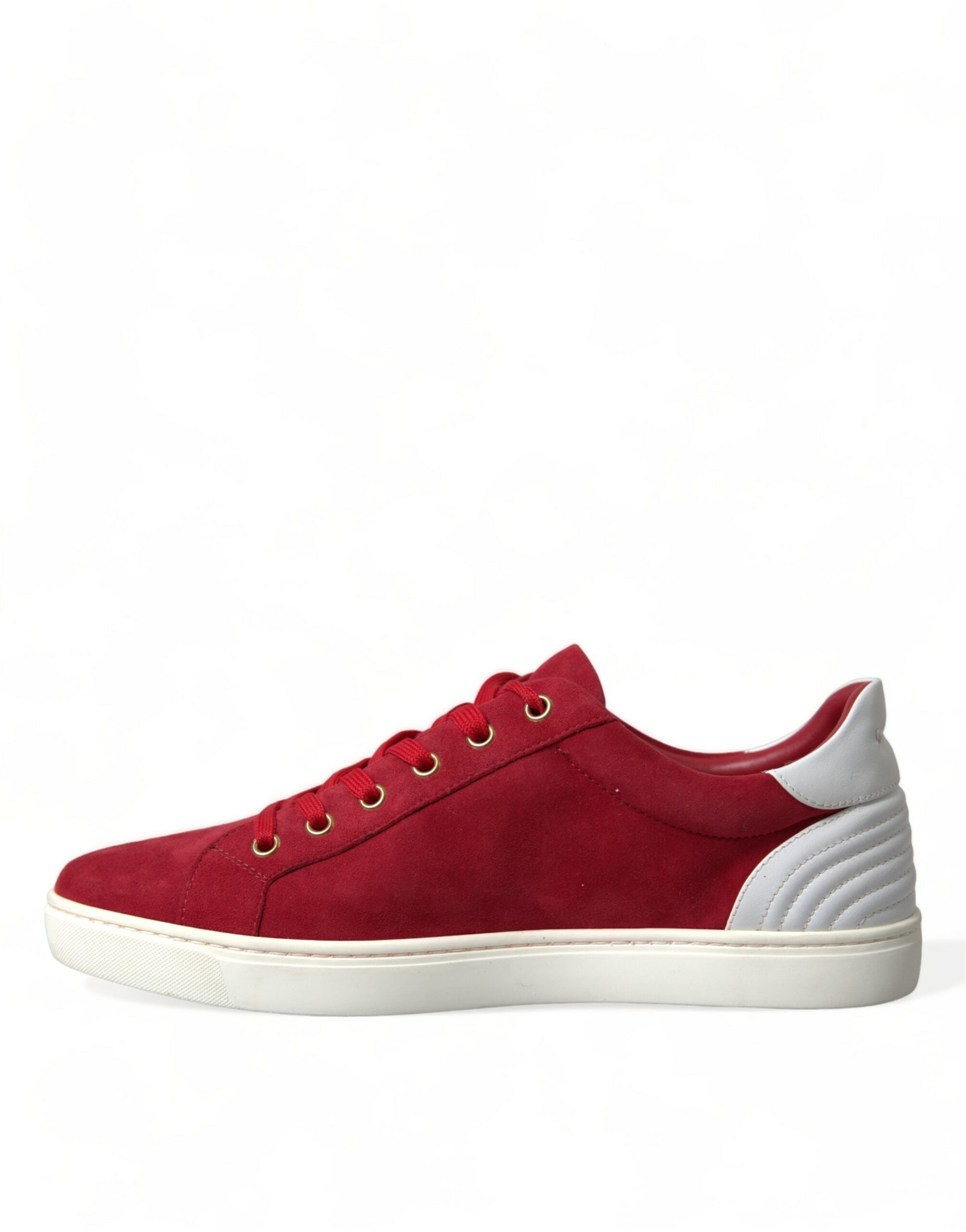 Dolce & Gabbana Red Suede Leather Men Low Top Sneakers Shoes LUNESCAPE