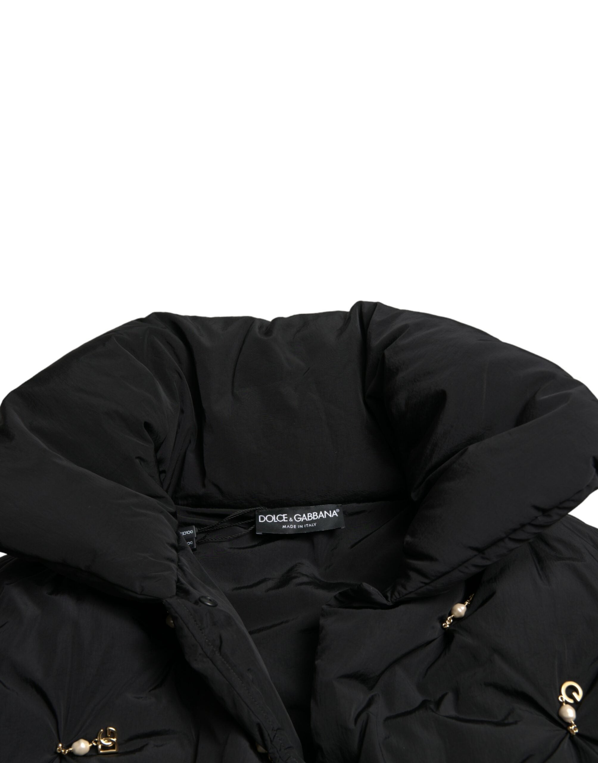 Dolce & Gabbana Black Embellished Quilted Shell Bomber Jacket LUNESCAPE