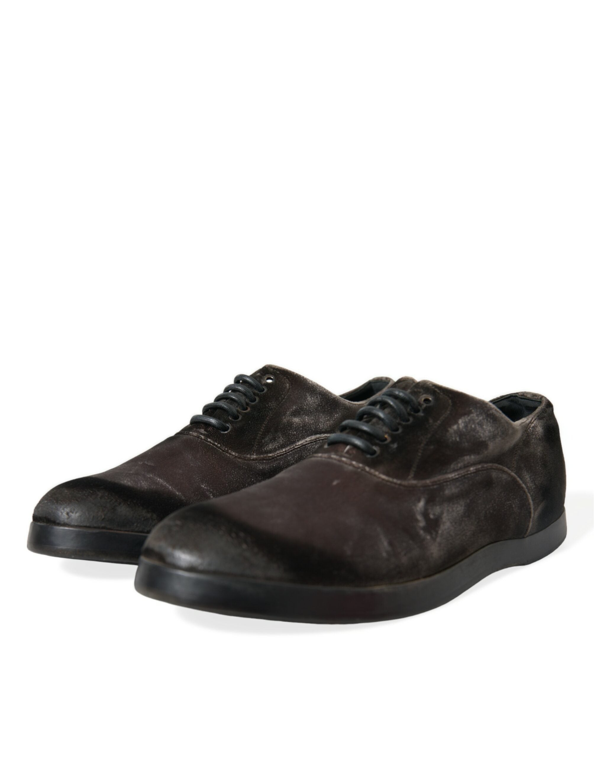 Dolce & Gabbana Brown Velvet Men Lace Up Oxford Dress Shoes LUNESCAPE