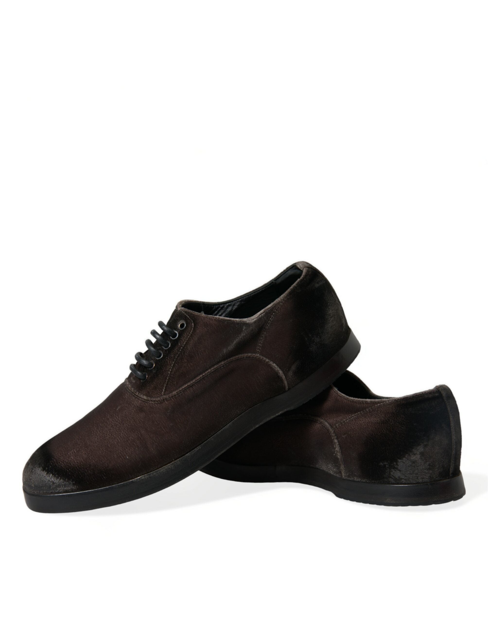 Dolce & Gabbana Brown Velvet Men Lace Up Oxford Dress Shoes LUNESCAPE