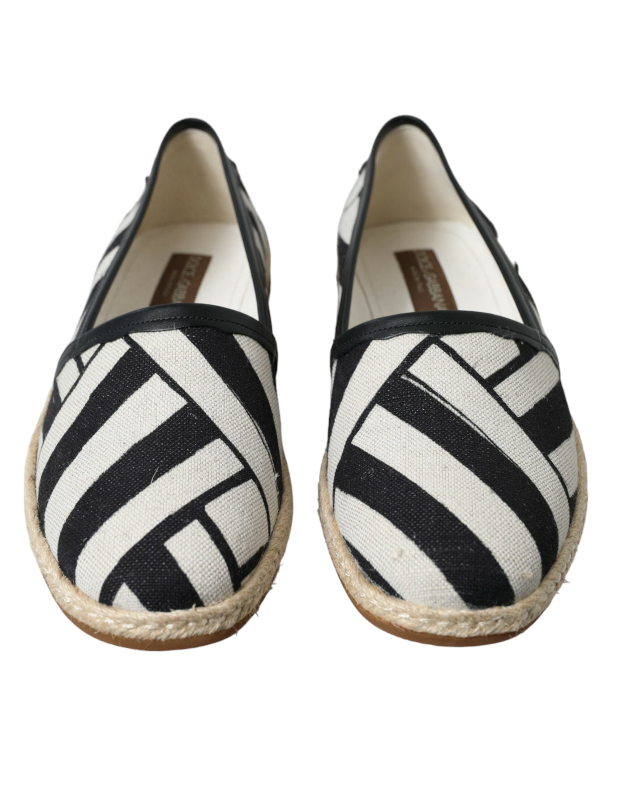 Dolce & Gabbana Beige Black Striped Canvas Espadrilles MONDELLO Shoes LUNESCAPE