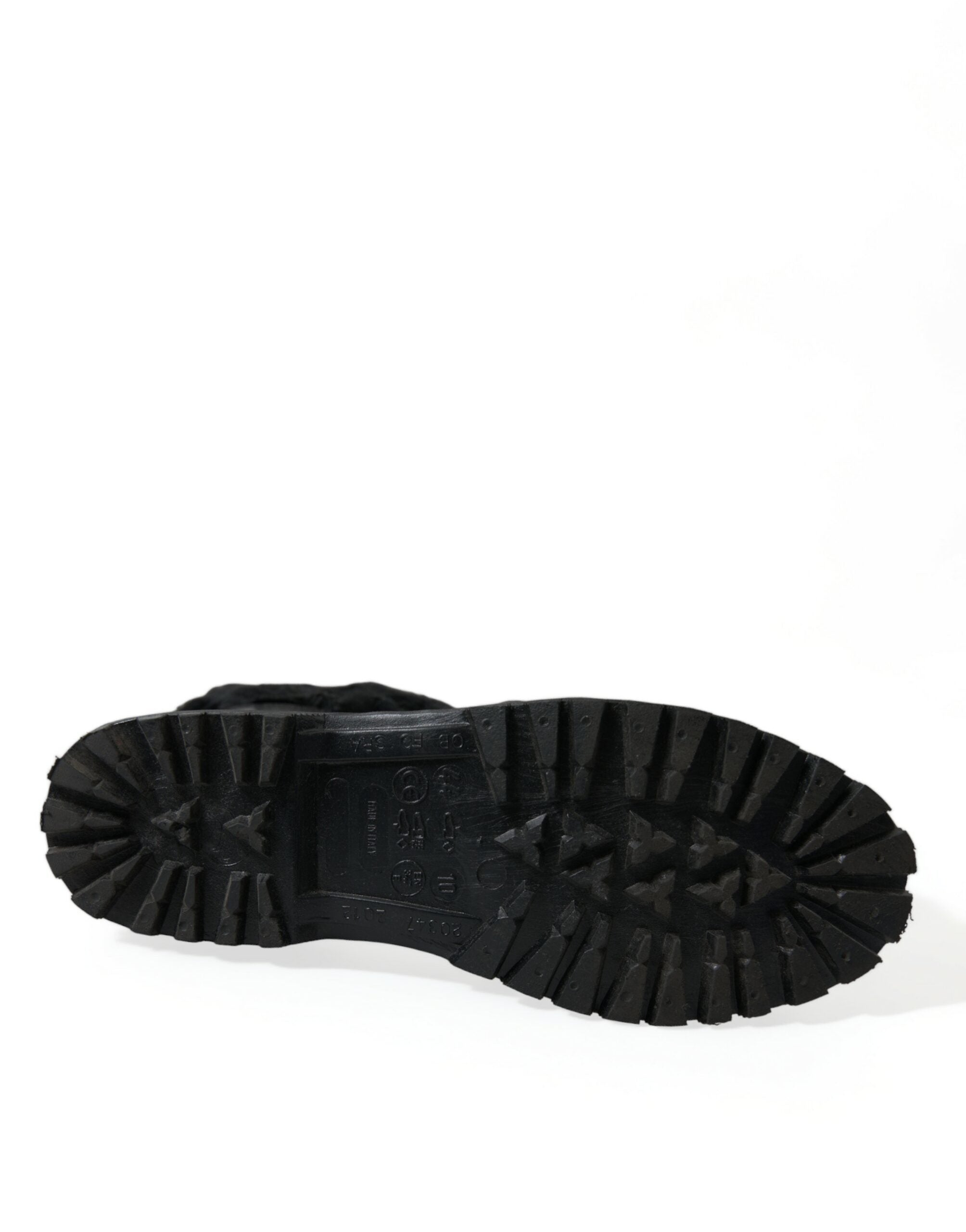 Dolce & Gabbana Sleek Black Shearling Mid Calf Boots LUNESCAPE