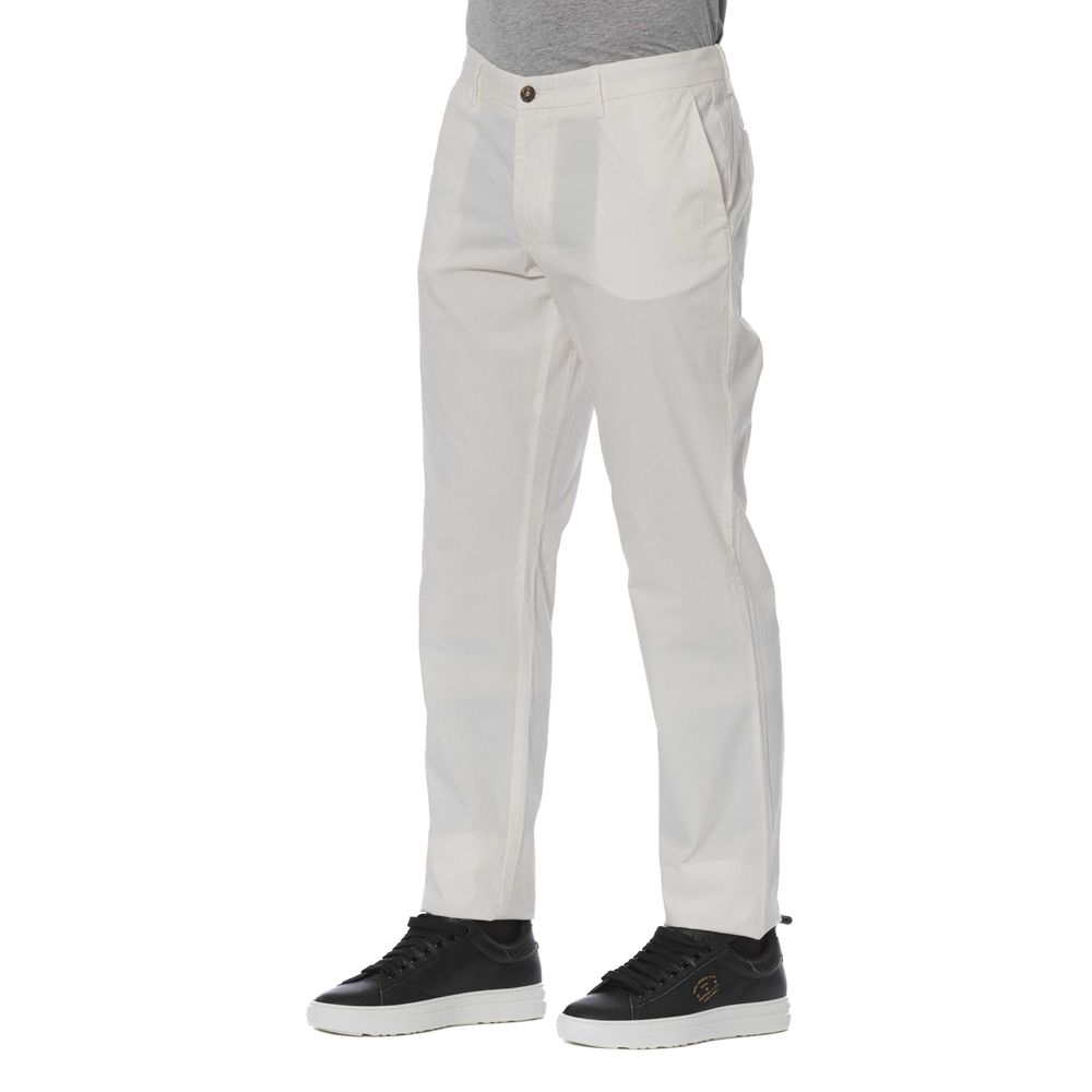 Trussardi Jeans White Cotton Trouser