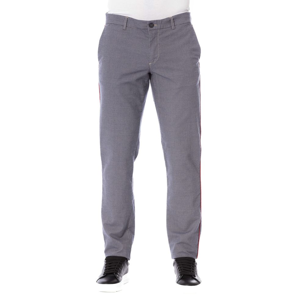 Trussardi Jeans Blue Men's Slim Trouser with Athletic Stripe