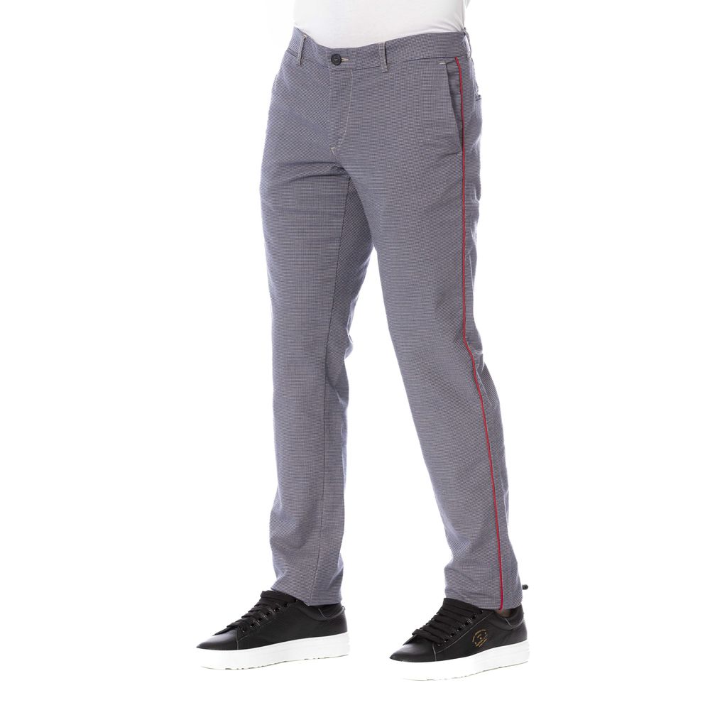 Trussardi Jeans Blue Men's Slim Trouser with Athletic Stripe