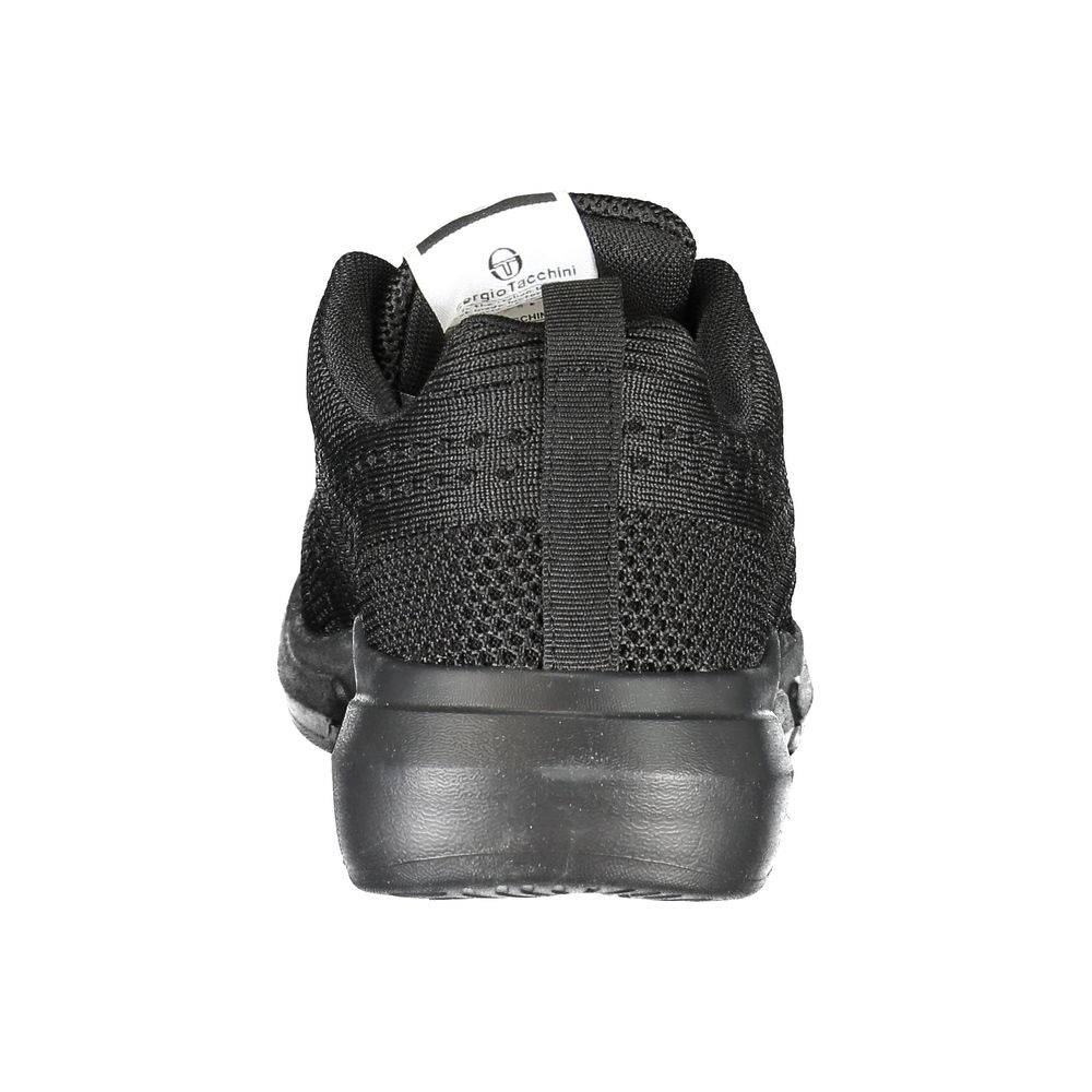 Sergio Tacchini Sleek Black Lace-up Sneakers with Contrast Detailing LUNESCAPE