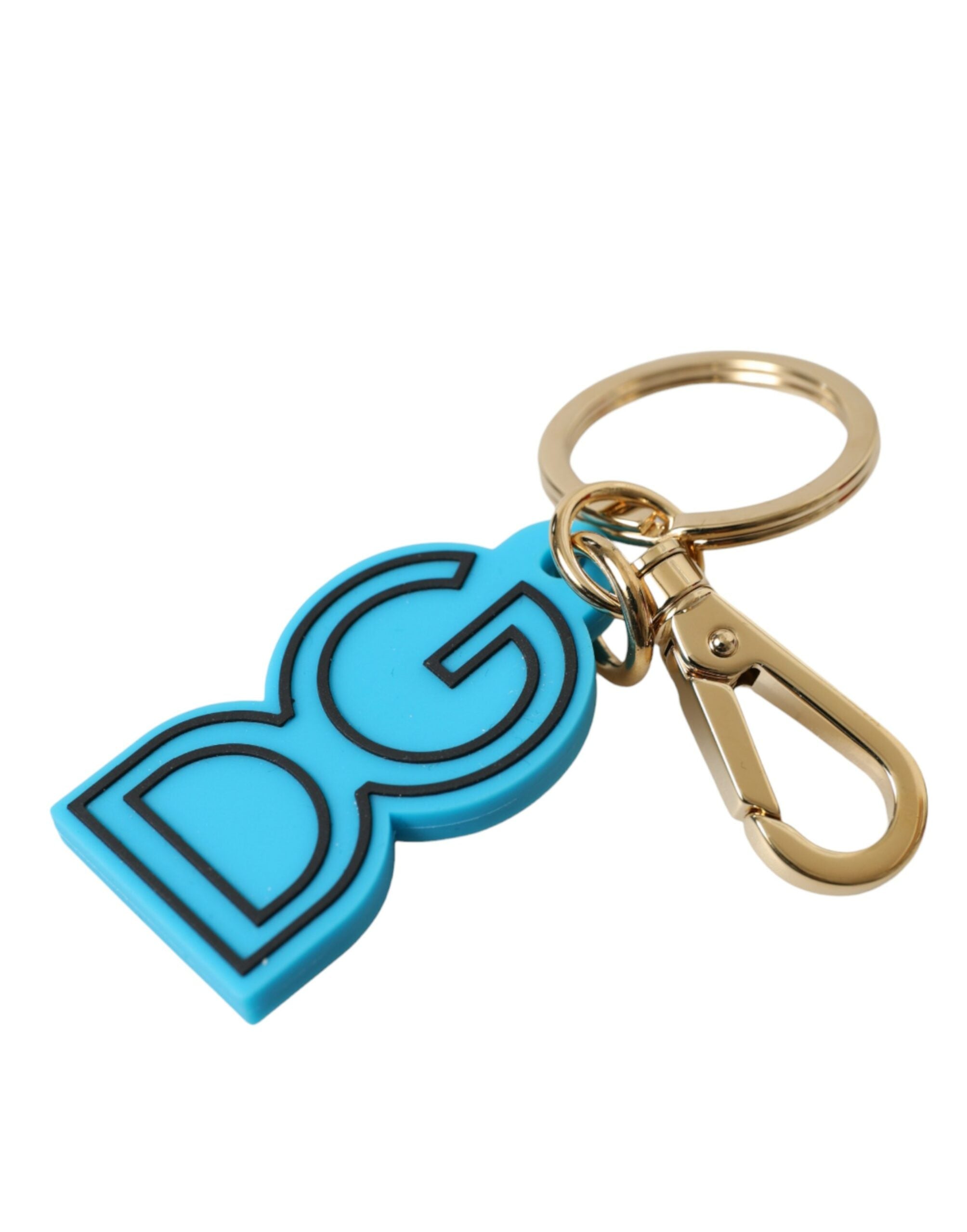 Dolce & Gabbana Elegant Blue Gold Keychain Accessory LUNESCAPE