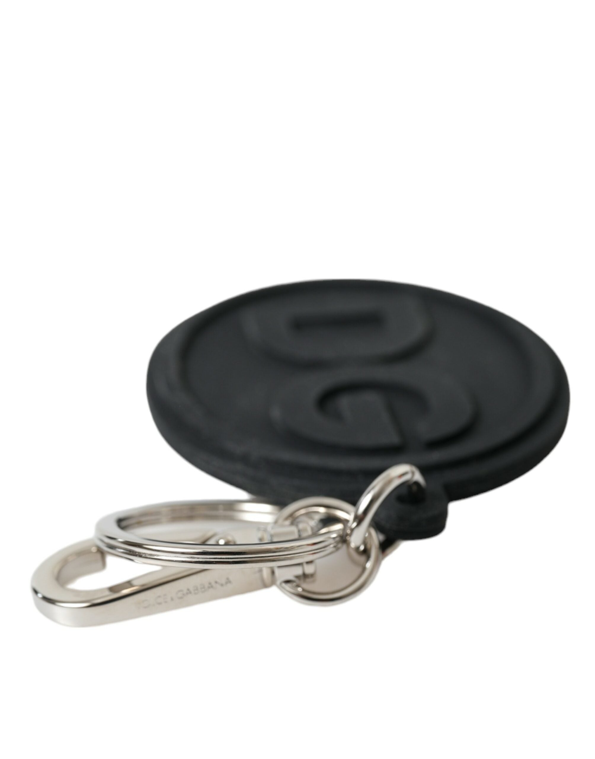 Dolce & Gabbana Chic Black and Silver Logo Keychain LUNESCAPE