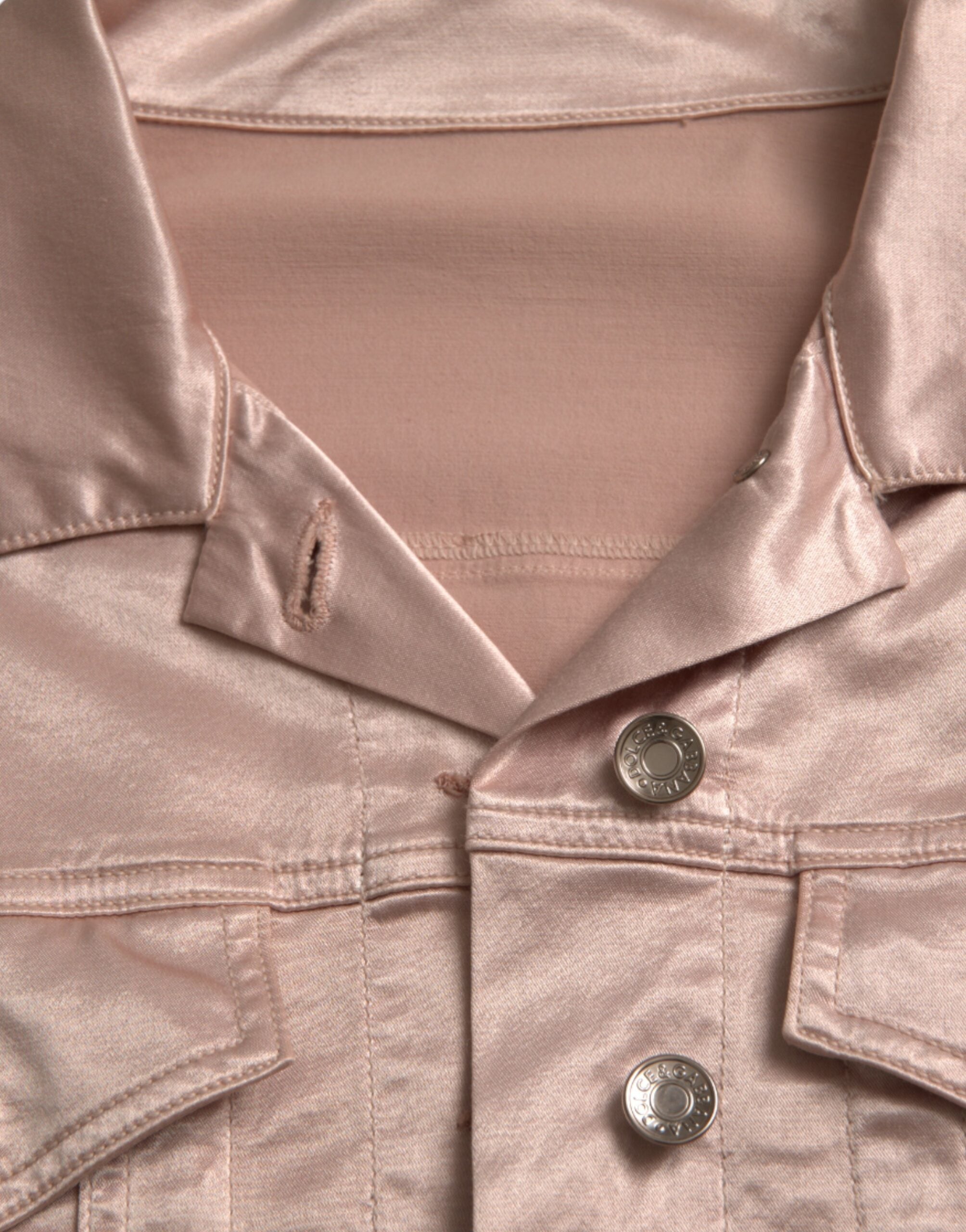 Dolce & Gabbana Pink Cotton Stretch Collared Cropped Jacket LUNESCAPE