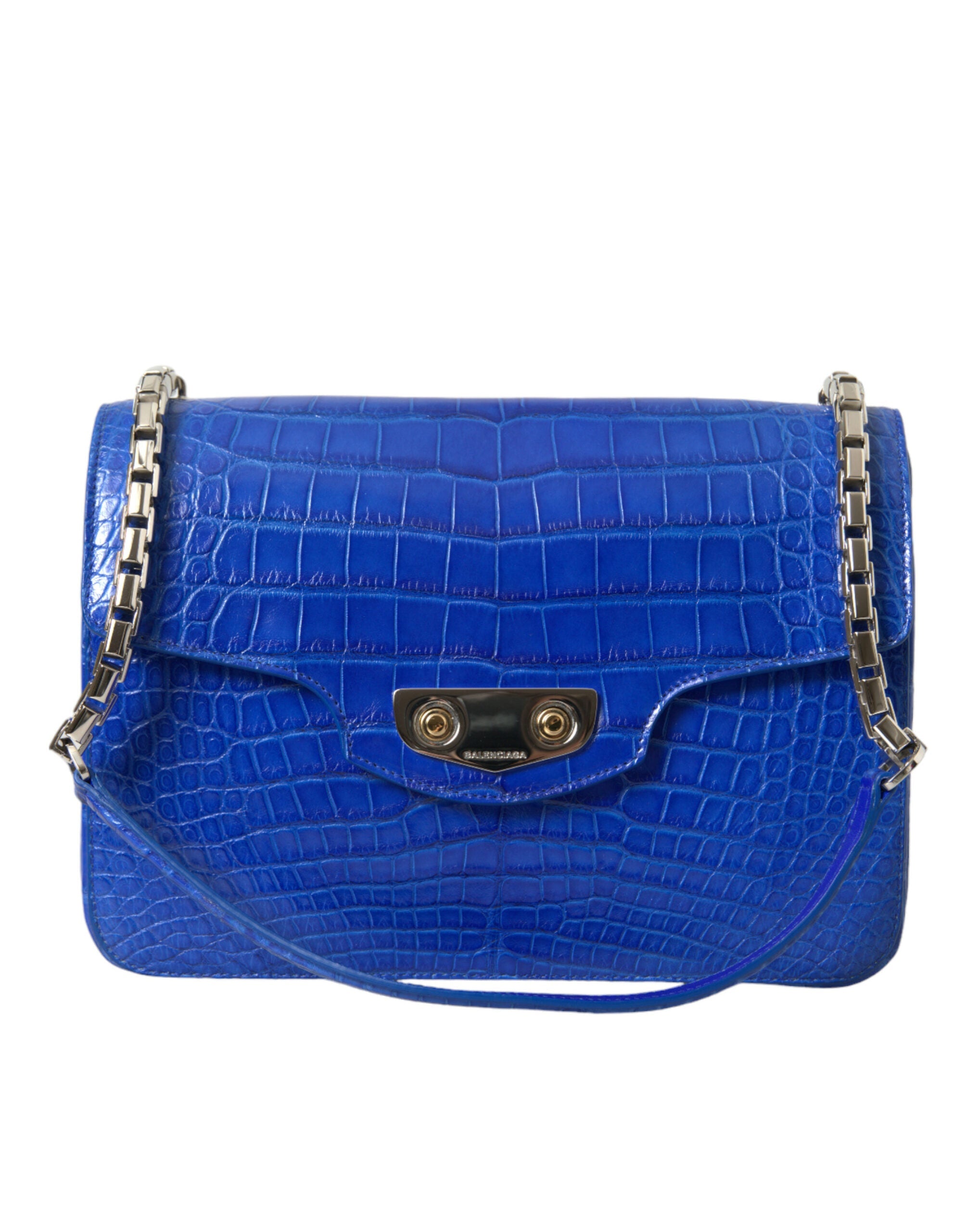 Balenciaga Blue Exotic Leather Neo Classic Small Shoulder Bag LUNESCAPE