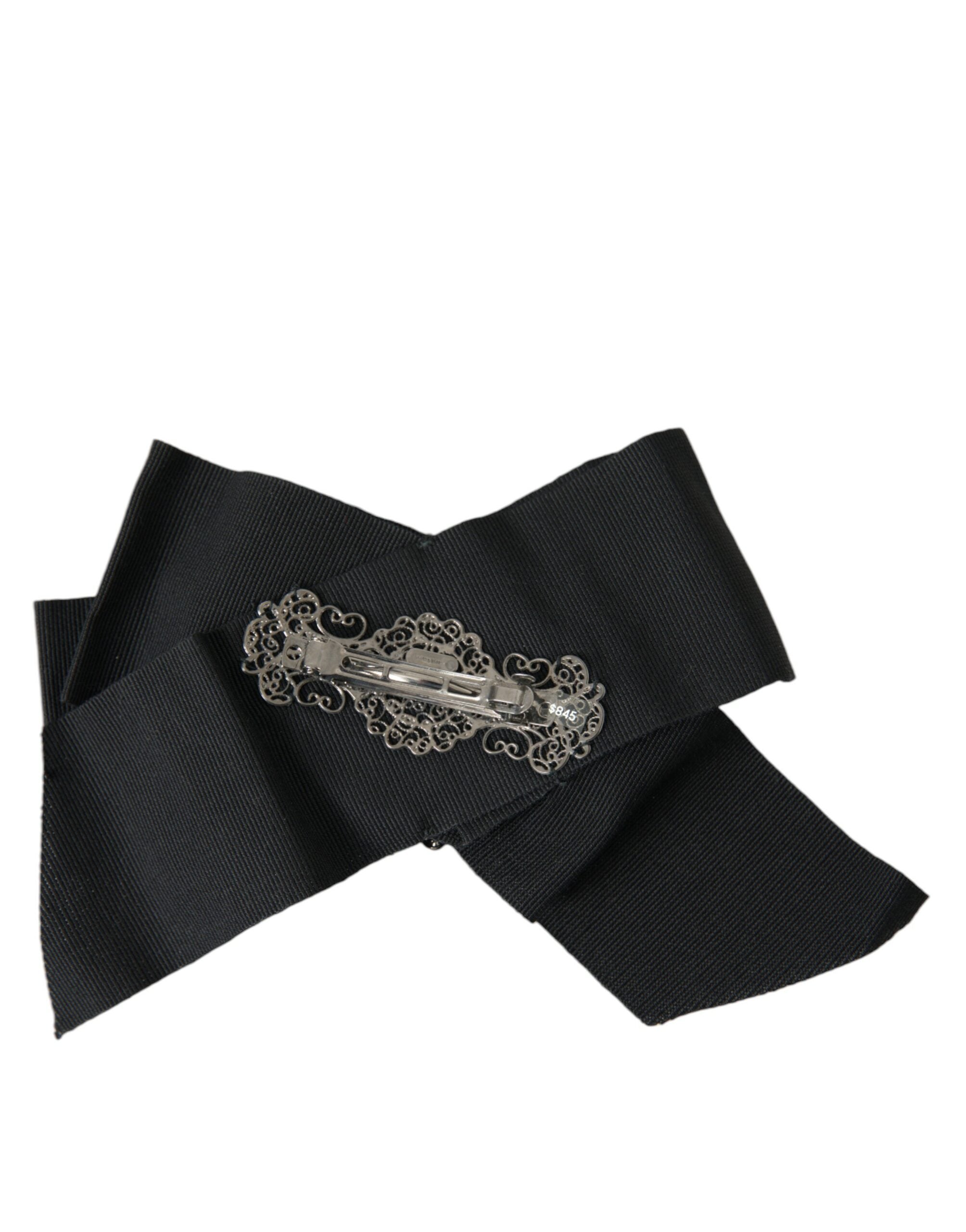 Dolce & Gabbana Black Swarovski Crystal Embellished Hair Clip LUNESCAPE