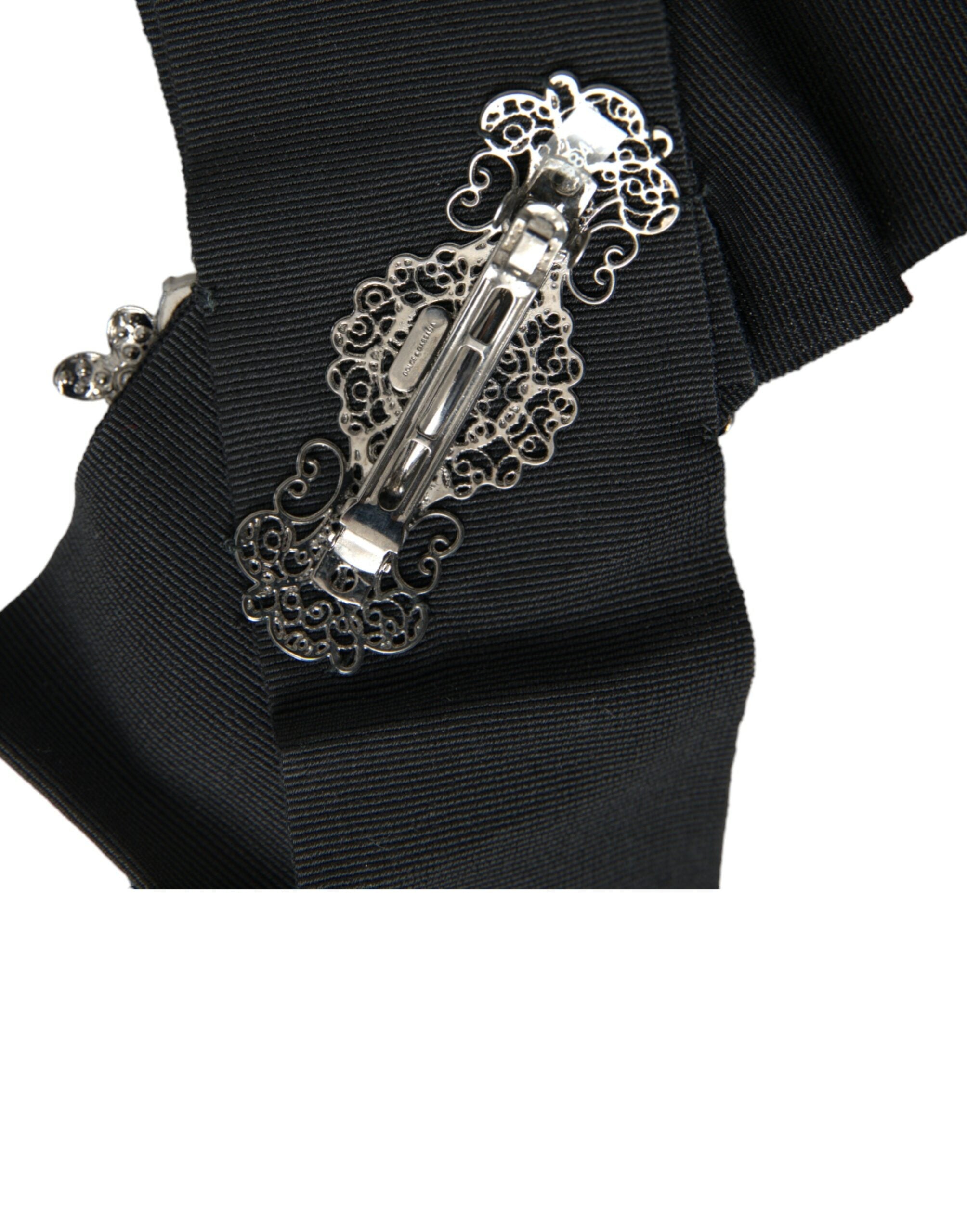 Dolce & Gabbana Black Swarovski Crystal Embellished Hair Clip LUNESCAPE