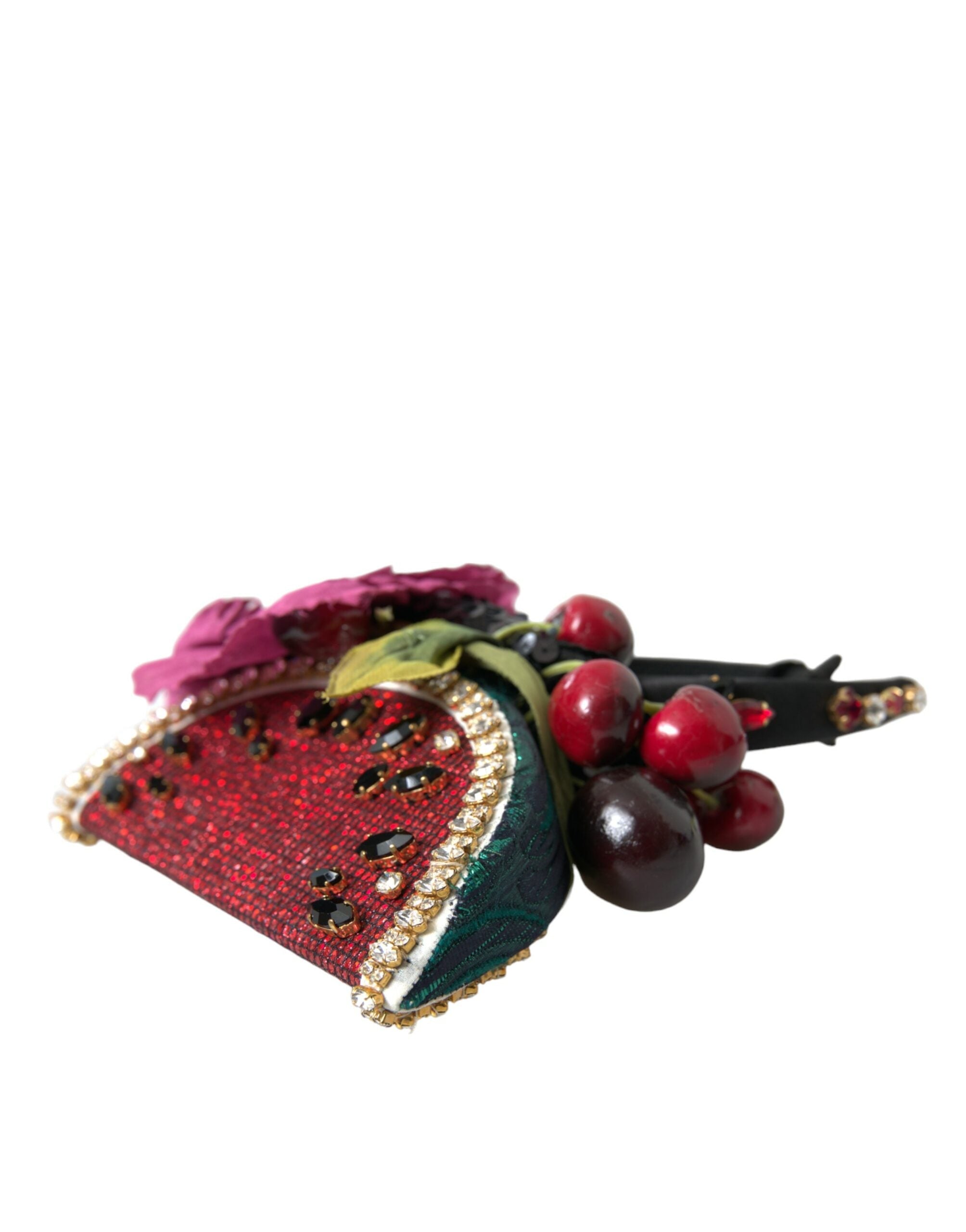 Dolce & Gabbana Red Watermelon Cherry Crystal Hairband Statement Diadem LUNESCAPE