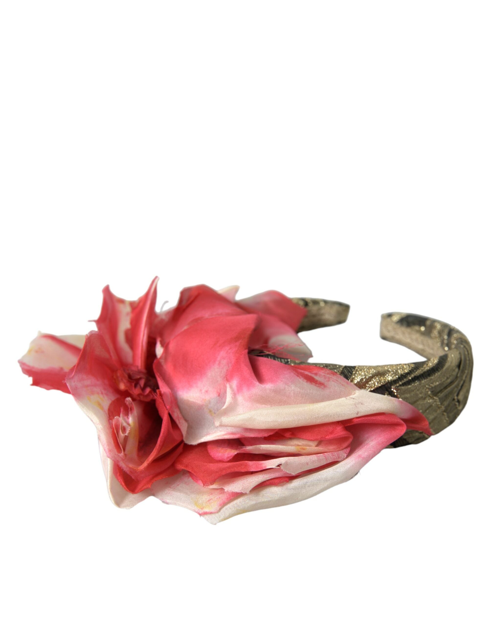 Dolce & Gabbana Multicolor Floral Applique Silk Women Headband Diadem LUNESCAPE
