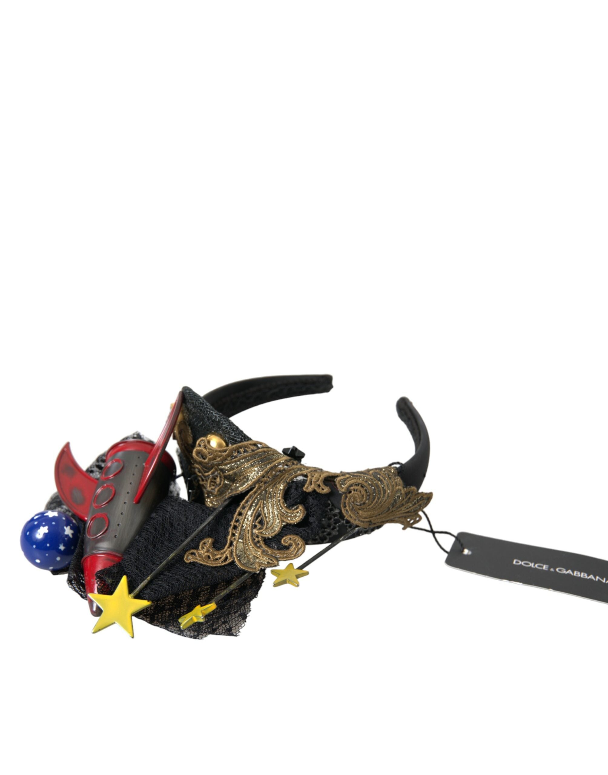 Dolce & Gabbana Multicolor Missile Rocket Crystal Stars Headband Diadem LUNESCAPE