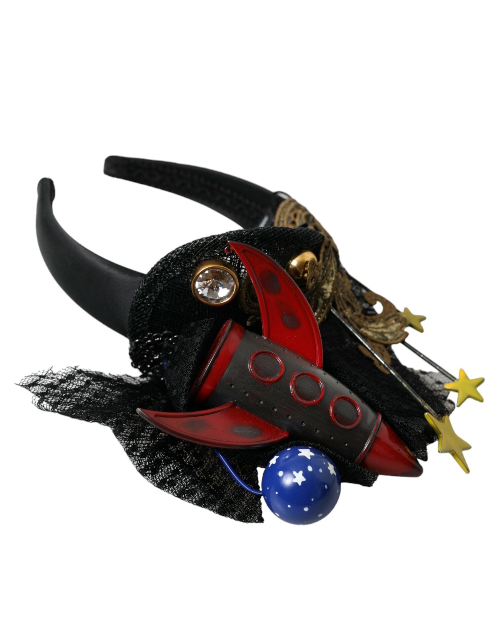 Dolce & Gabbana Multicolor Missile Rocket Crystal Stars Headband Diadem LUNESCAPE