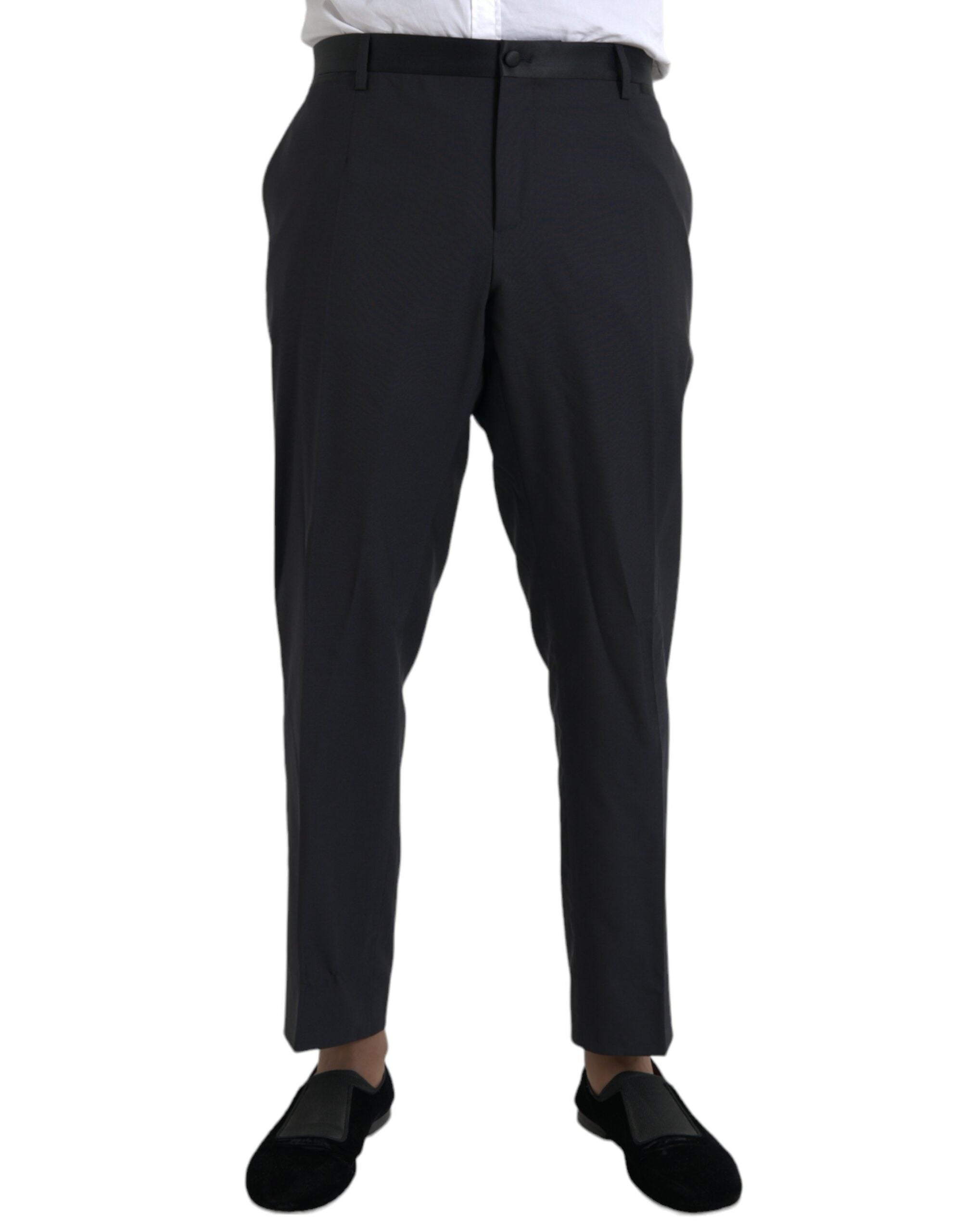 Dolce & Gabbana Blue Wool Men Skinny Dress Pants LUNESCAPE
