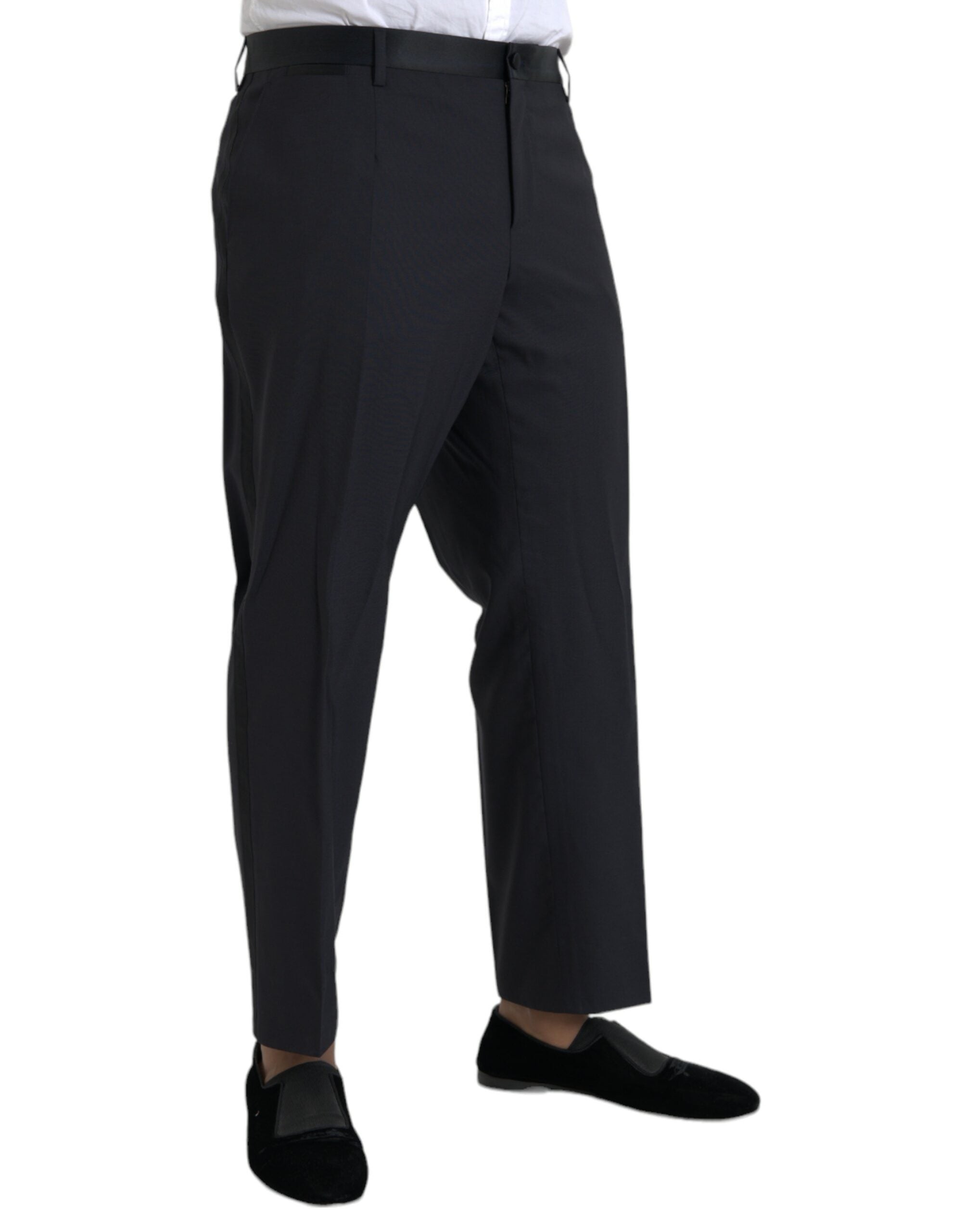 Dolce & Gabbana Blue Wool Men Skinny Dress Pants LUNESCAPE
