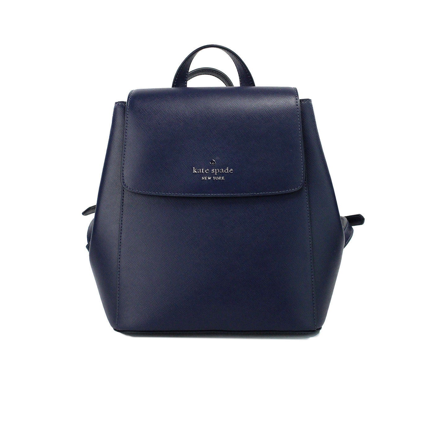 Kate Spade Madison Navy Saffiano Leather Medium Flap Shoulder Backpack Bag LUNESCAPE