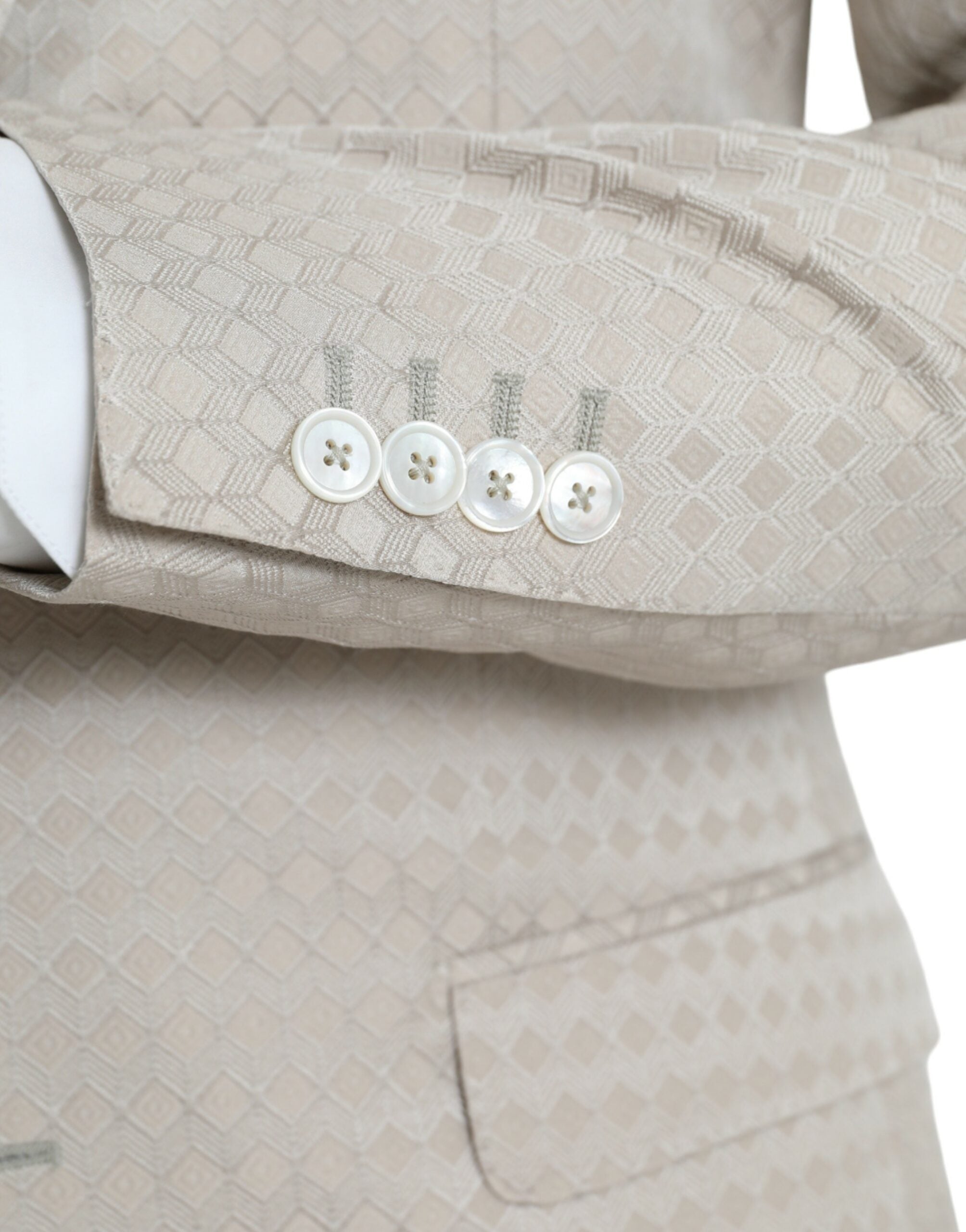 Dolce & Gabbana Beige MARTINI Single Breasted Coat Blazer LUNESCAPE