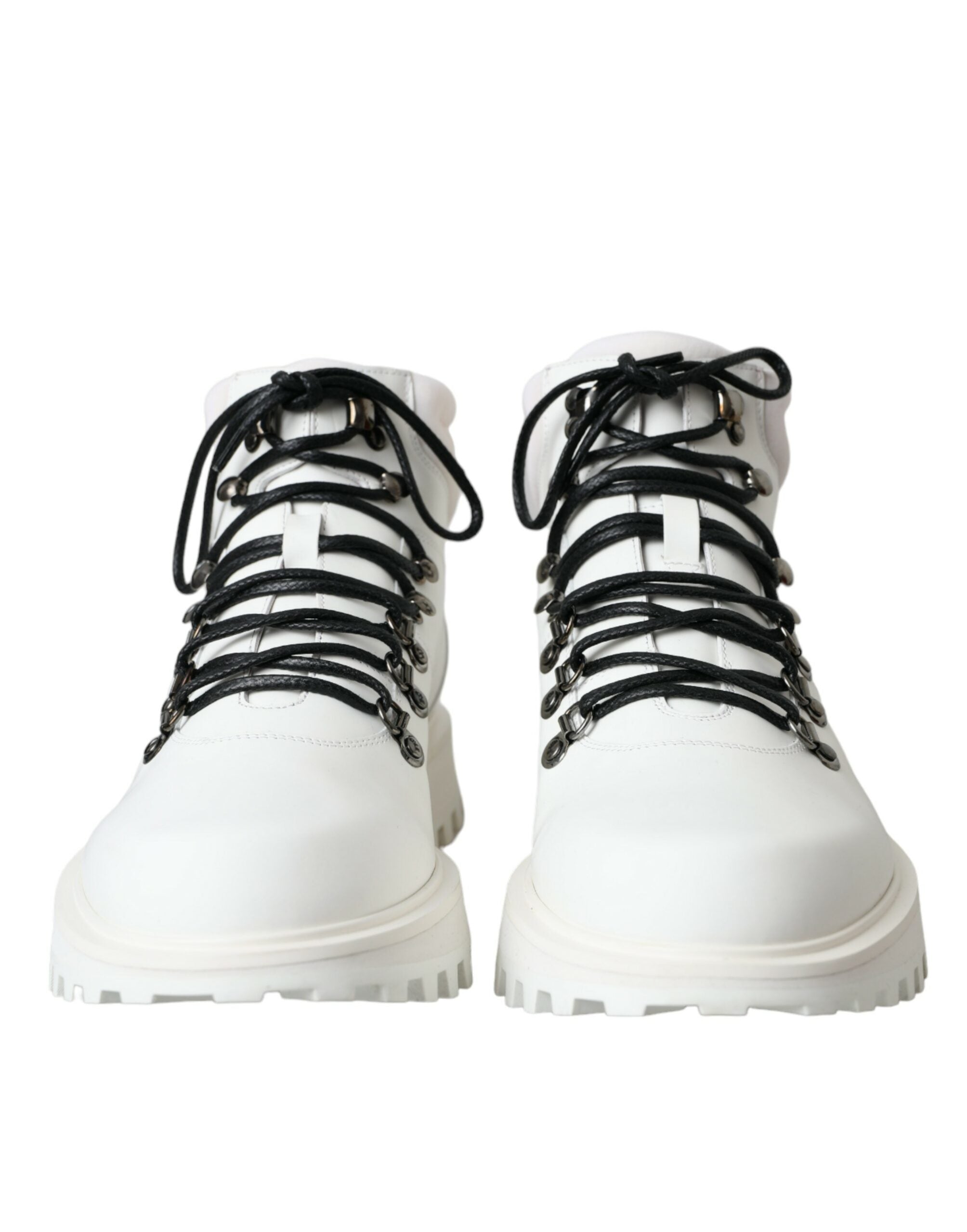 Dolce & Gabbana White Vulcano Trekking Men Ankle Boots Shoes LUNESCAPE