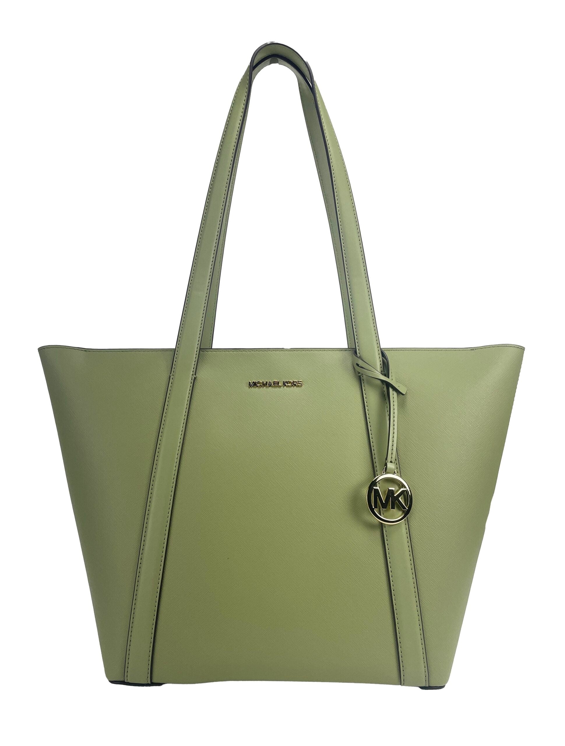 Michael Kors Large Pratt Shoulder Zip Tote Bag Light Sage LUNESCAPE