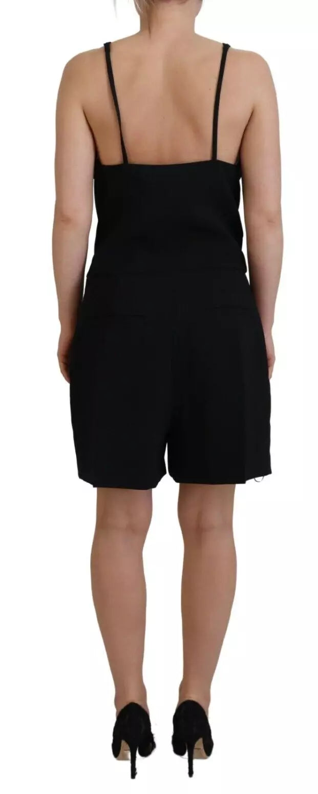 Dsquared² Black Embellished Sleeveless V-neck Jumpsuit