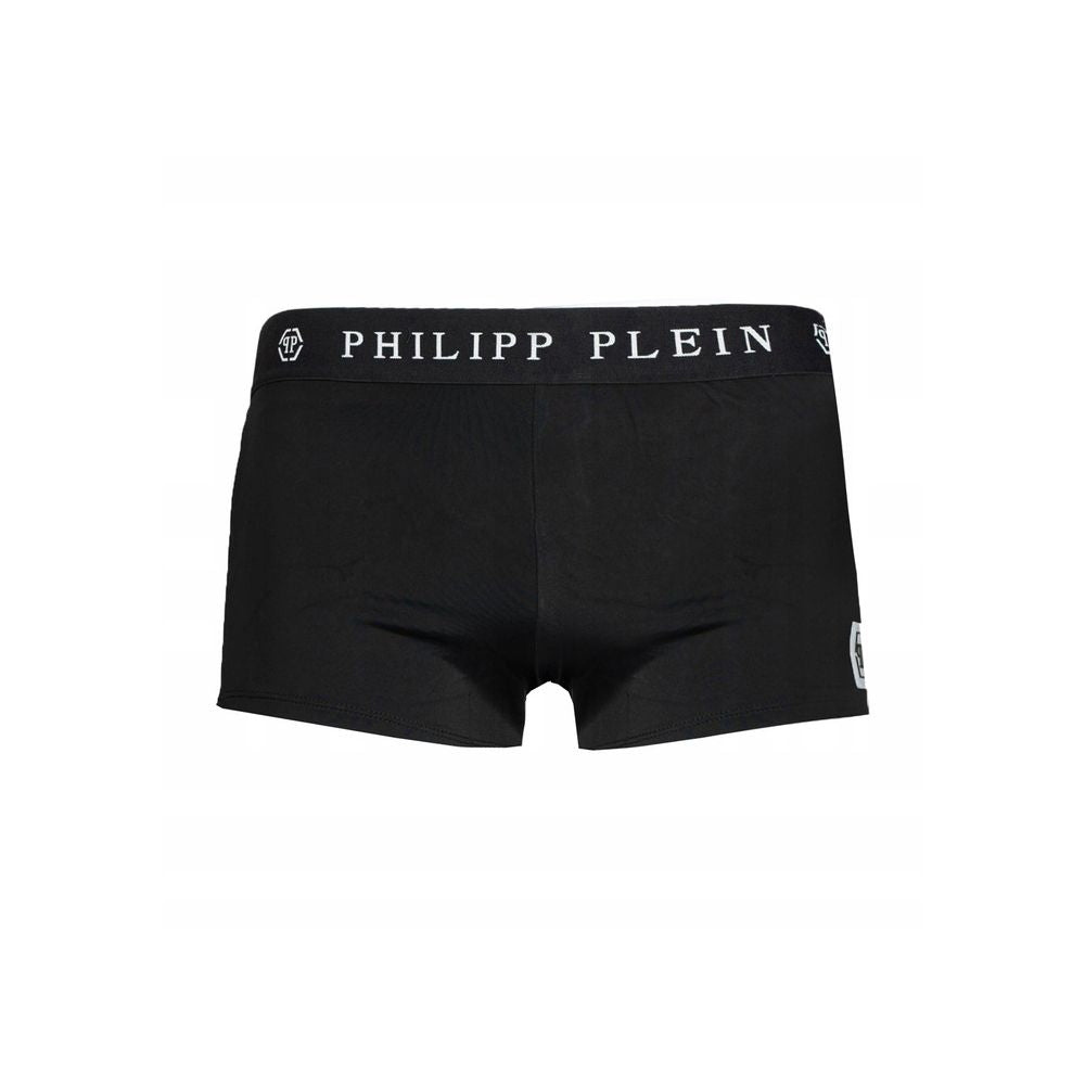 Philipp Plein Black Polyamide Men's Swim Trunks LUNESCAPE