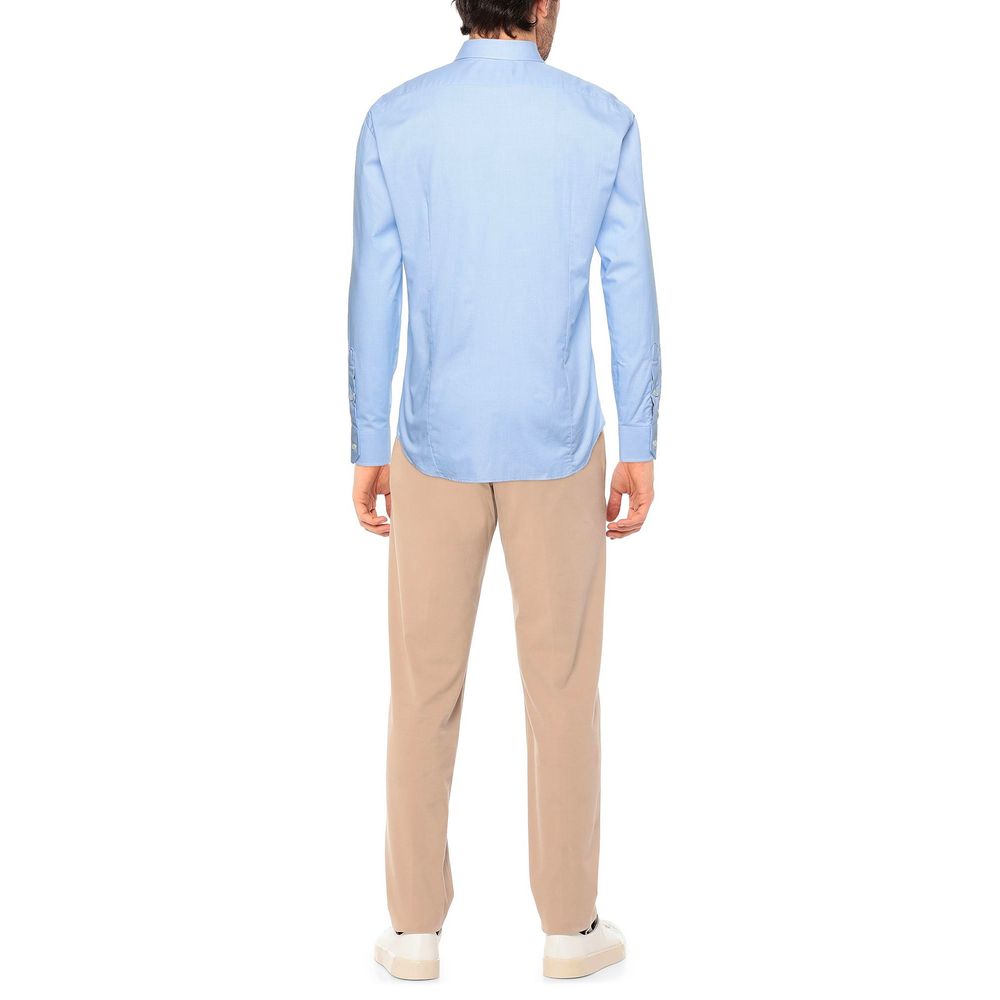 Aquascutum Light Blue Cotton Men Shirt LUNESCAPE