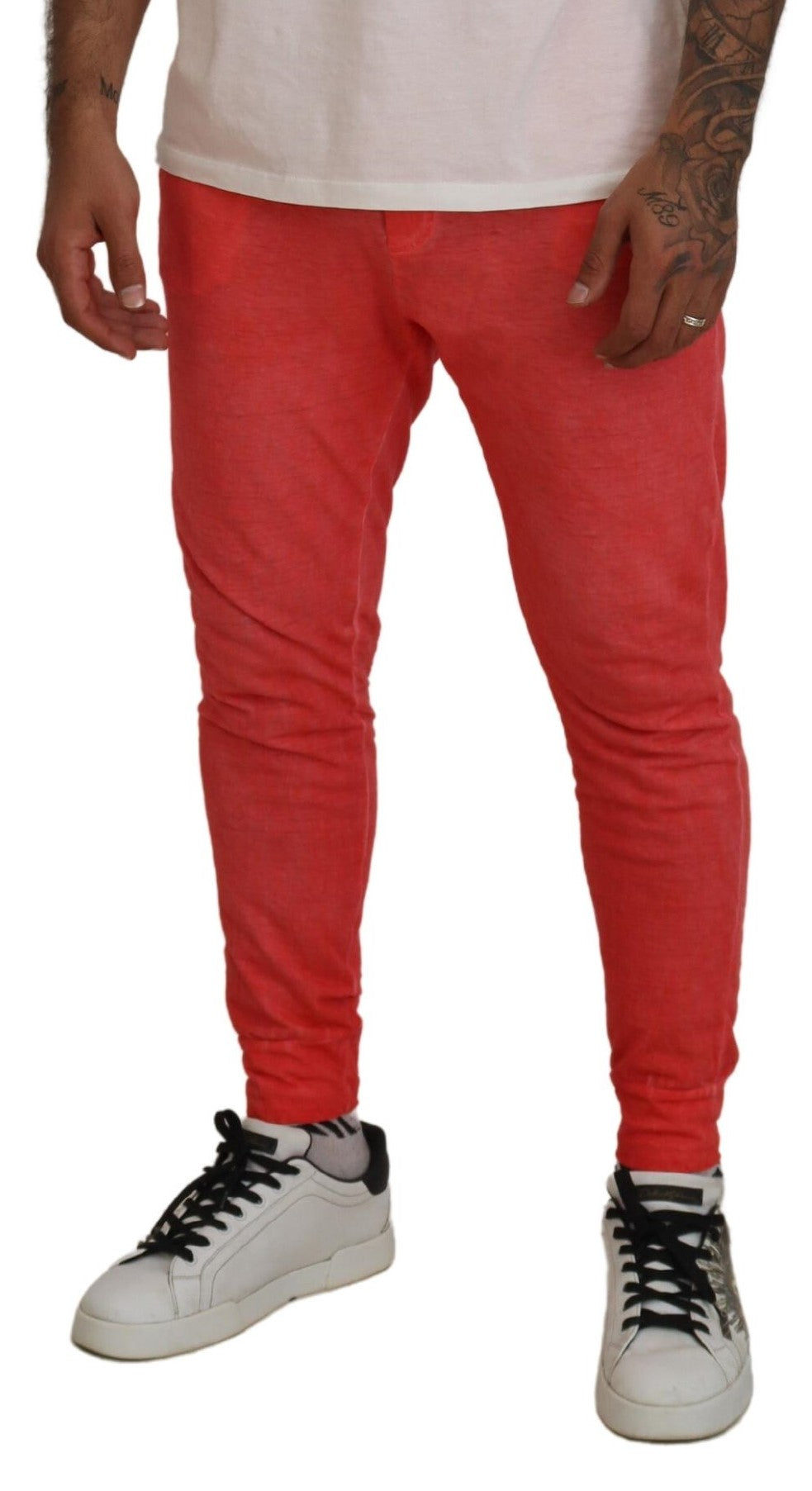 Dsquared² Orange Cotton Elastic Waist Lounge Pant