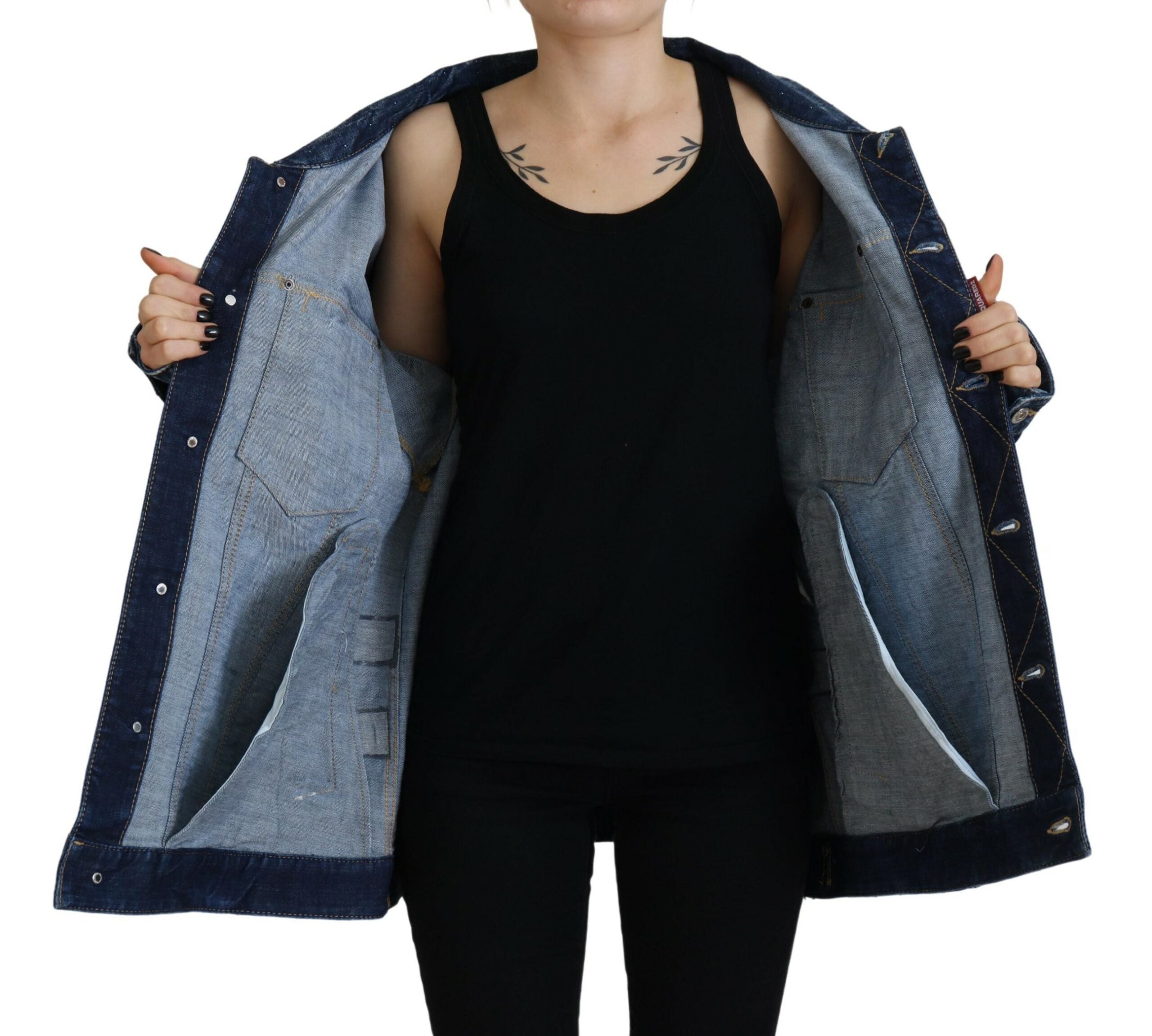 Dsquared² Blue Distressed Collared Denim Jacket LUNESCAPE