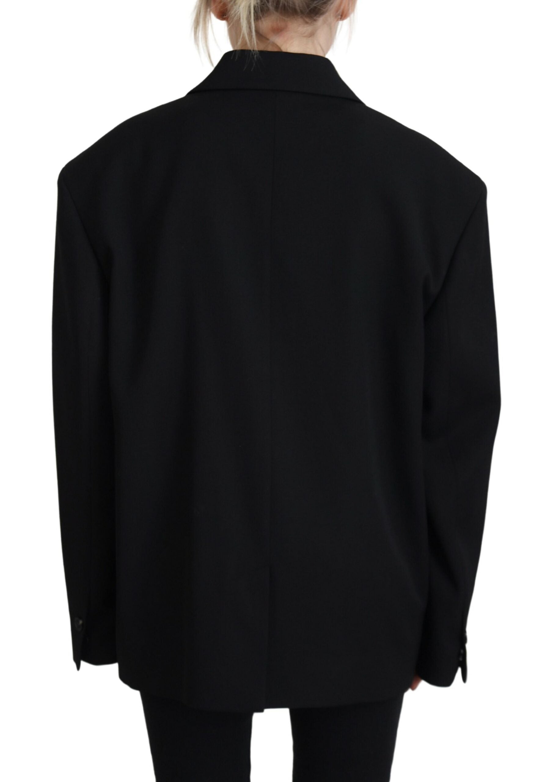 Dsquared² Black Double Breasted Coat Blazer Jacket LUNESCAPE
