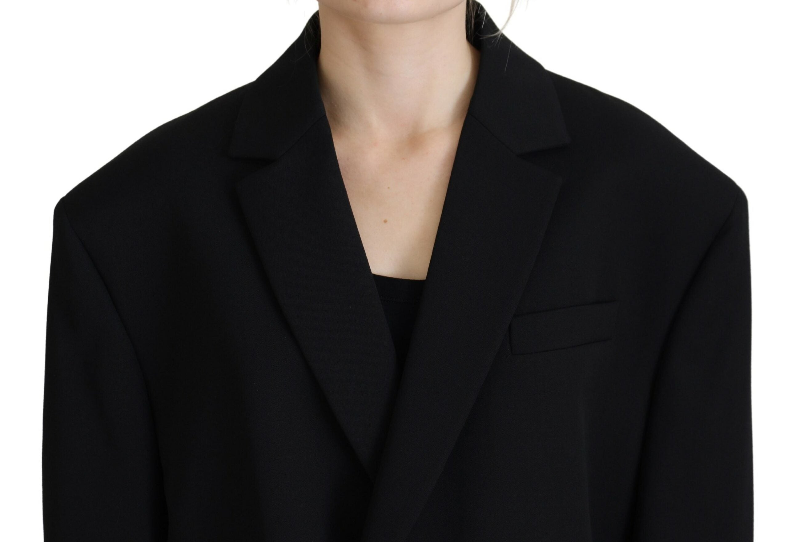 Dsquared² Black Double Breasted Coat Blazer Jacket LUNESCAPE