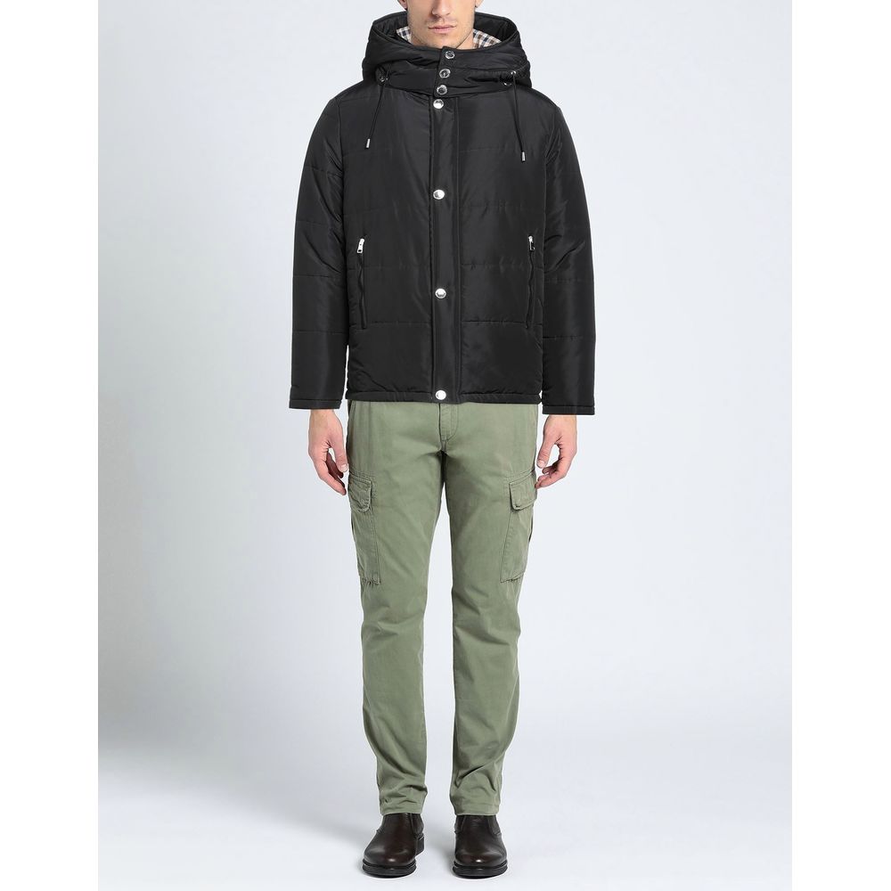 Aquascutum Elegant Black Jacket with Removable Hood LUNESCAPE