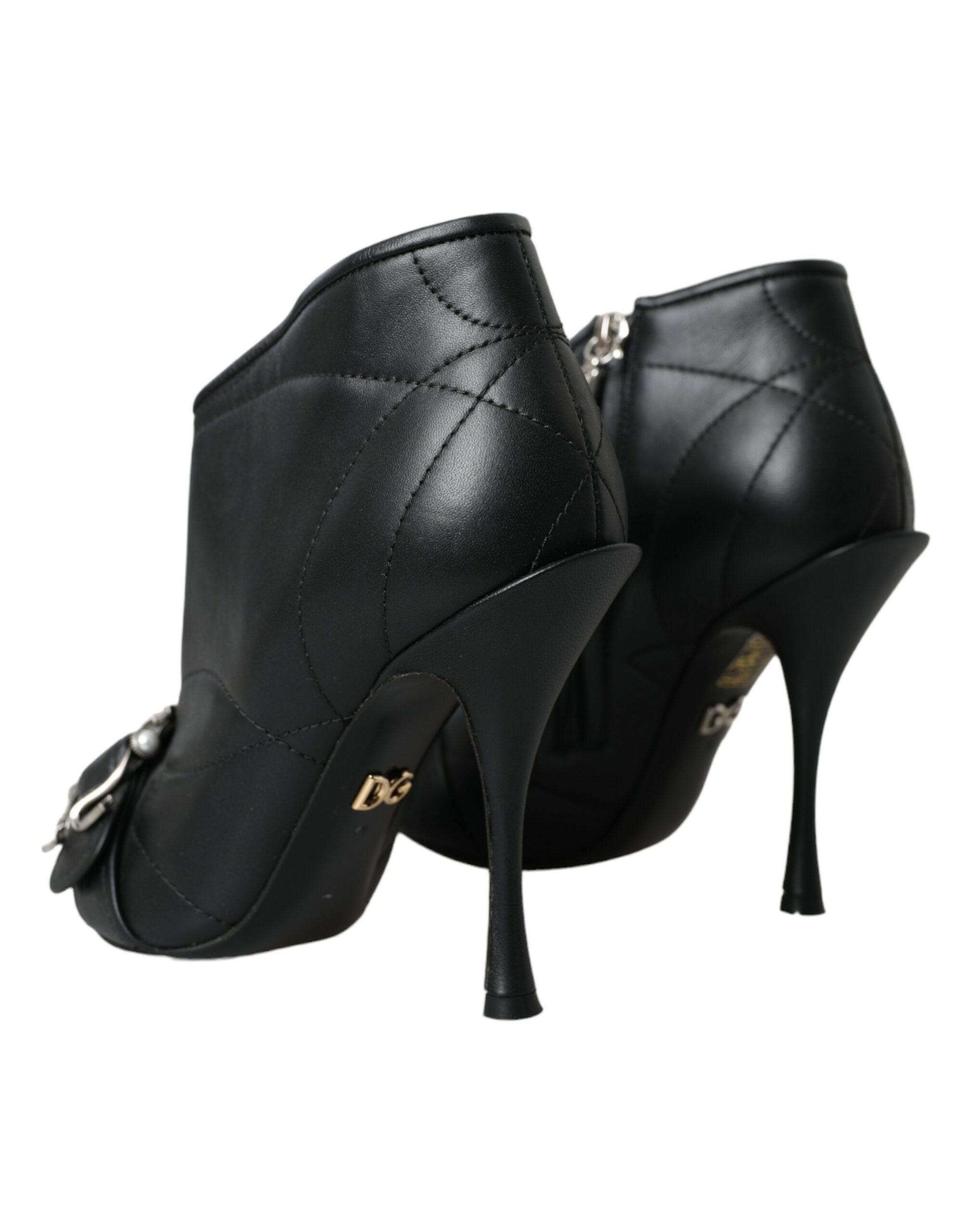 Dolce & Gabbana Black Devotion Quilted Buckled Boots Shoes LUNESCAPE