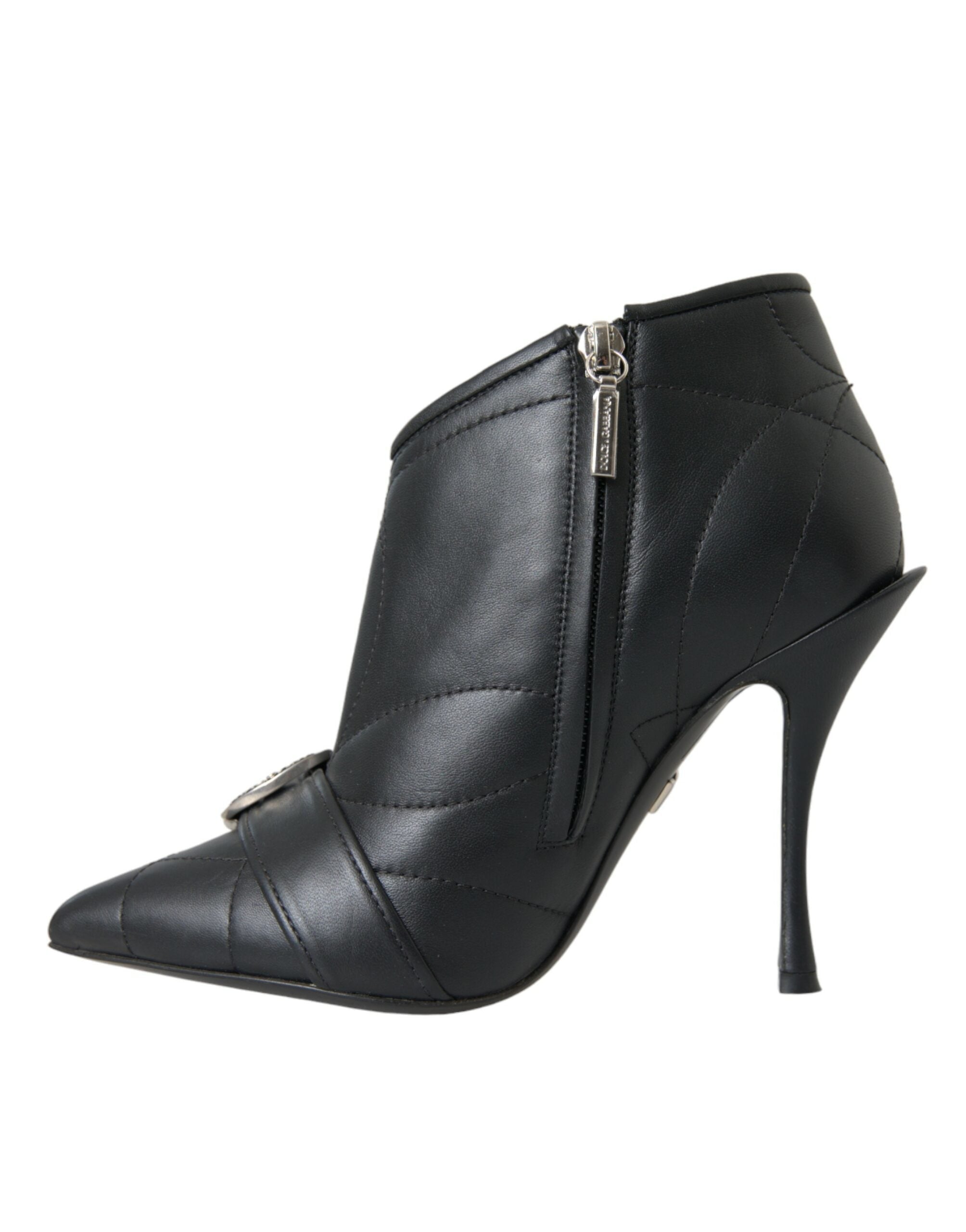 Dolce & Gabbana Black Devotion Quilted Buckled Boots Shoes LUNESCAPE