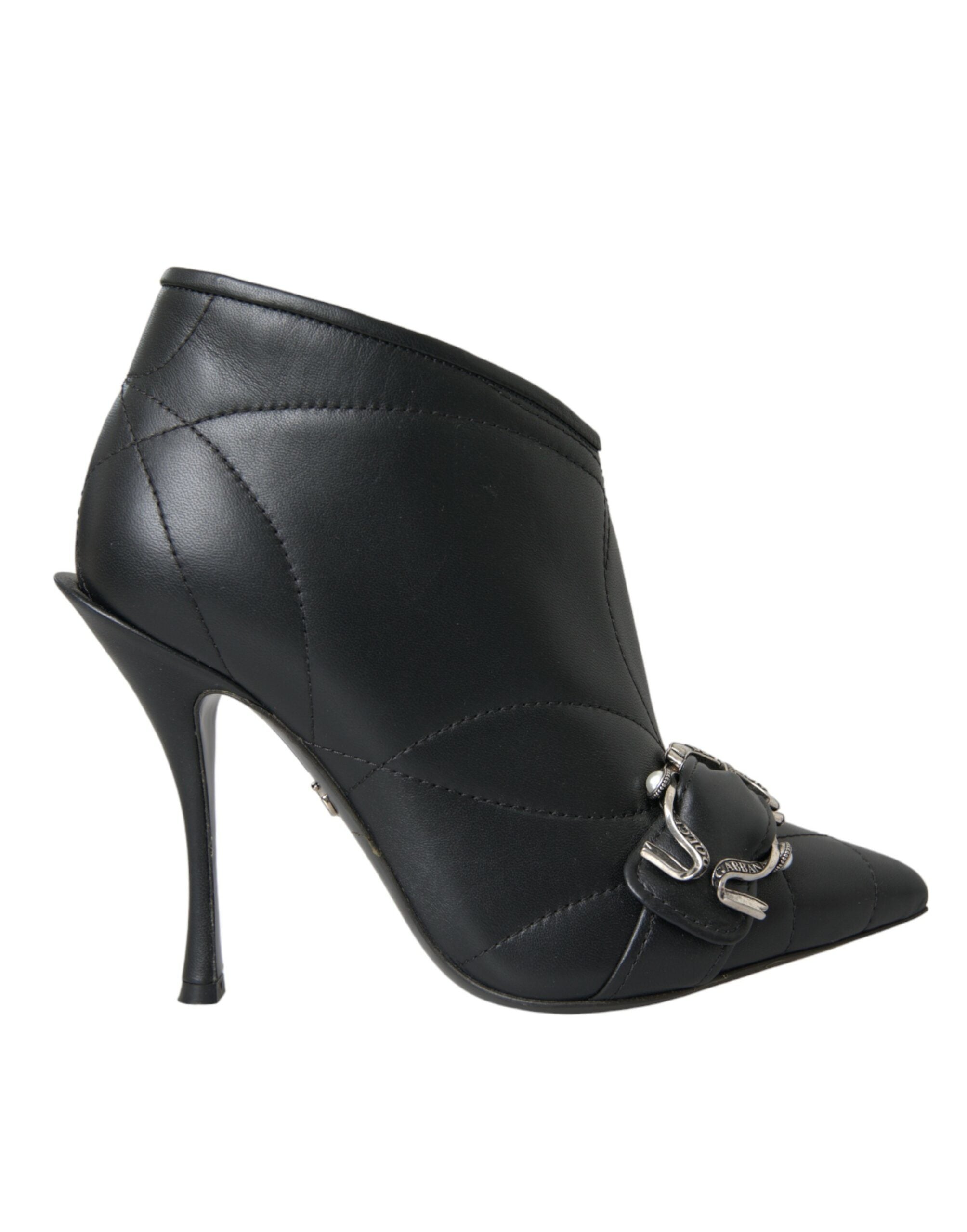Dolce & Gabbana Black Devotion Quilted Buckled Boots Shoes LUNESCAPE