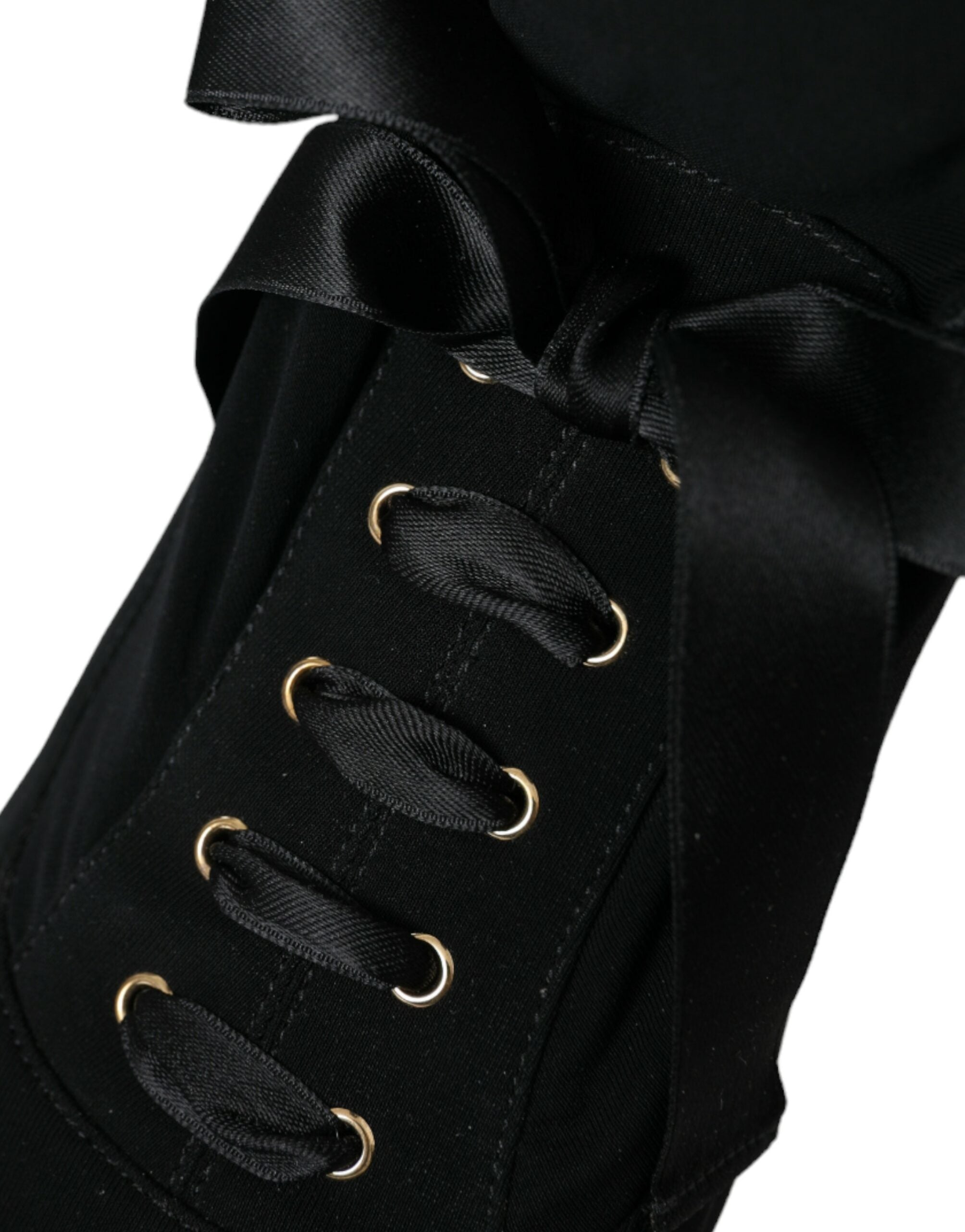 Dolce & Gabbana Black Stiletto Heels Mid Calf Boots Shoes LUNESCAPE