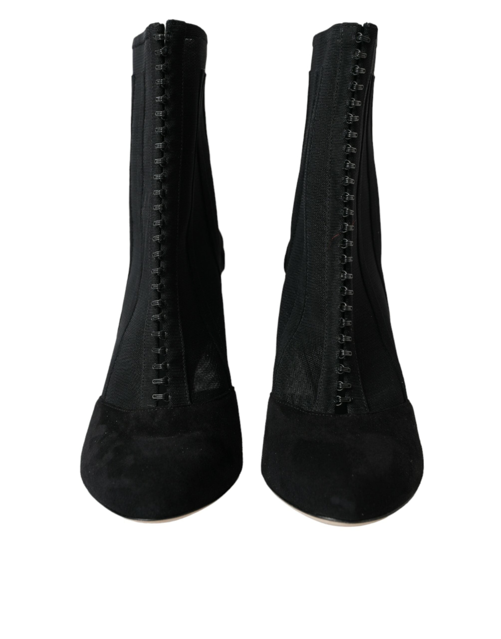 Dolce & Gabbana Black Mesh Stiletto Heels Ankle Boots Shoes LUNESCAPE