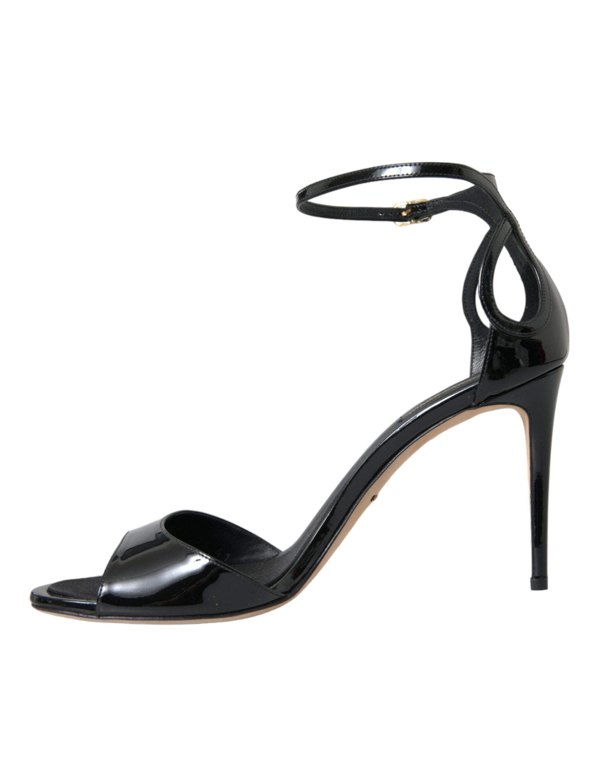 Dolce & Gabbana Black KEIRA Leather Heels Sandals Shoes LUNESCAPE