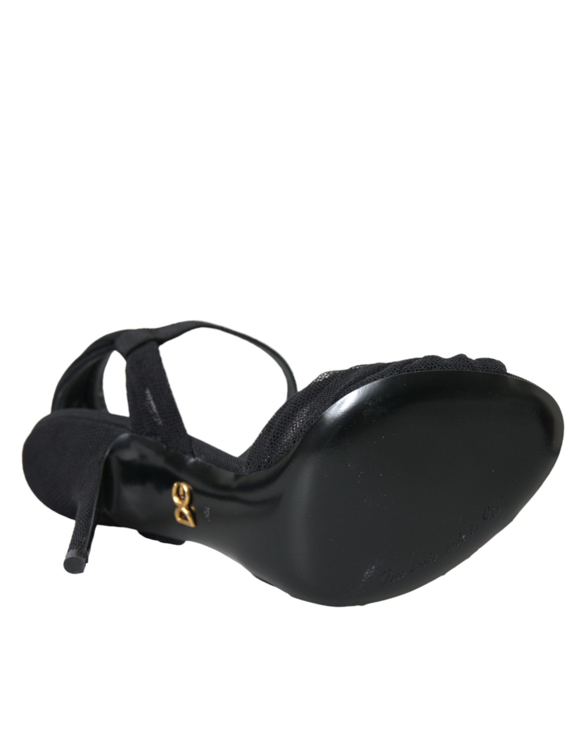 Dolce & Gabbana Black Suede Embellished Heels Sandals Shoes LUNESCAPE