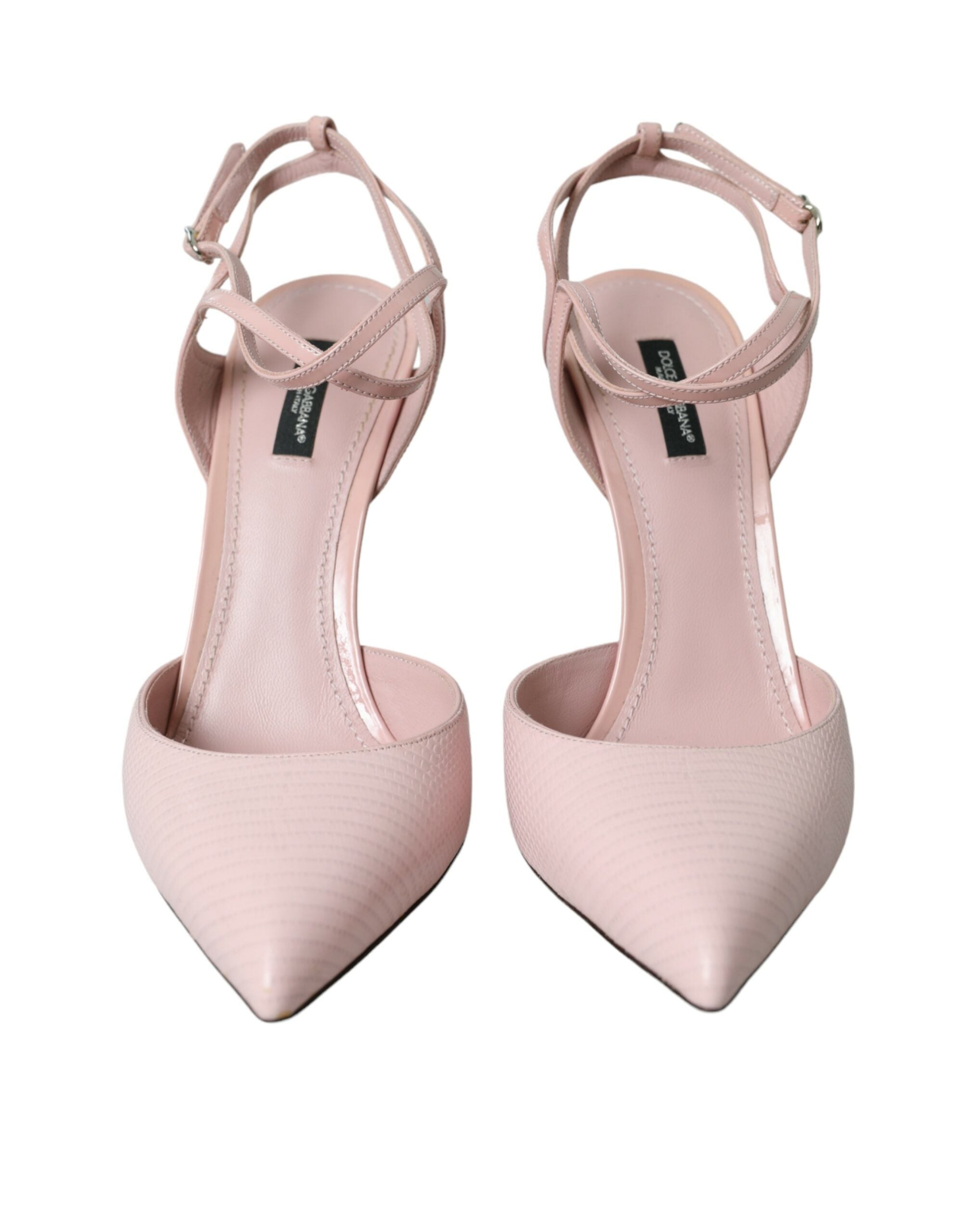 Dolce & Gabbana Pink Leather Ankle Strap Heels Pumps Shoes LUNESCAPE