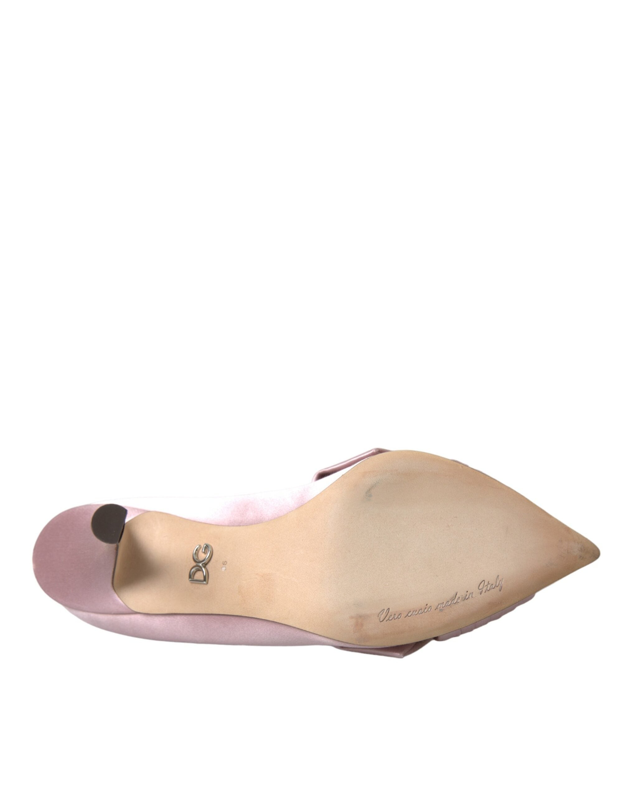 Dolce & Gabbana Pink Satin Crystal High Heels Pumps Shoes LUNESCAPE