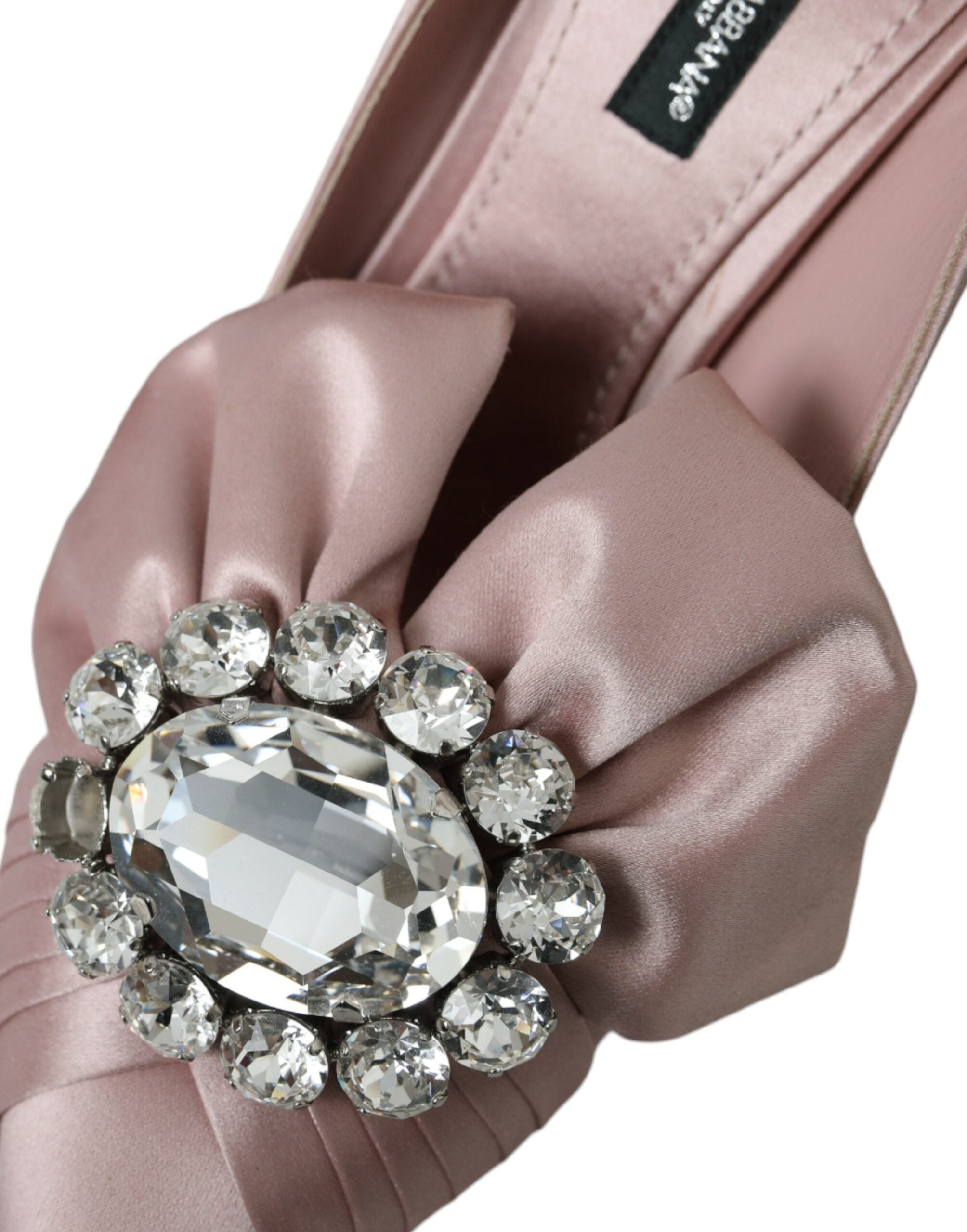 Dolce & Gabbana Pink Satin Crystal High Heels Pumps Shoes LUNESCAPE