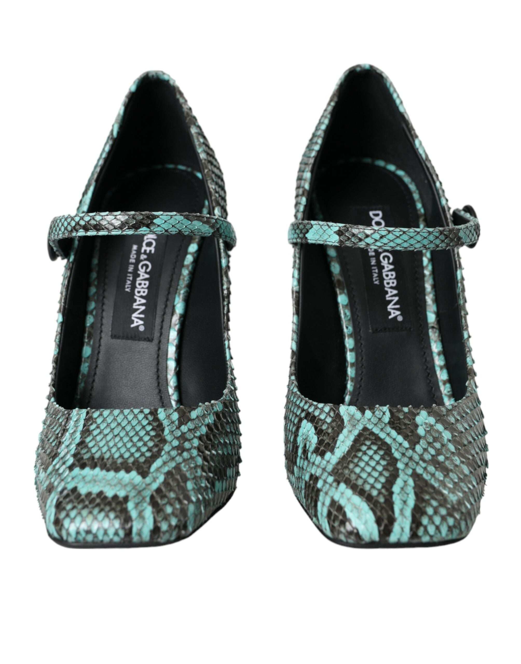 Dolce & Gabbana Aqua Python Leather Mary Jane Pumps Shoes LUNESCAPE