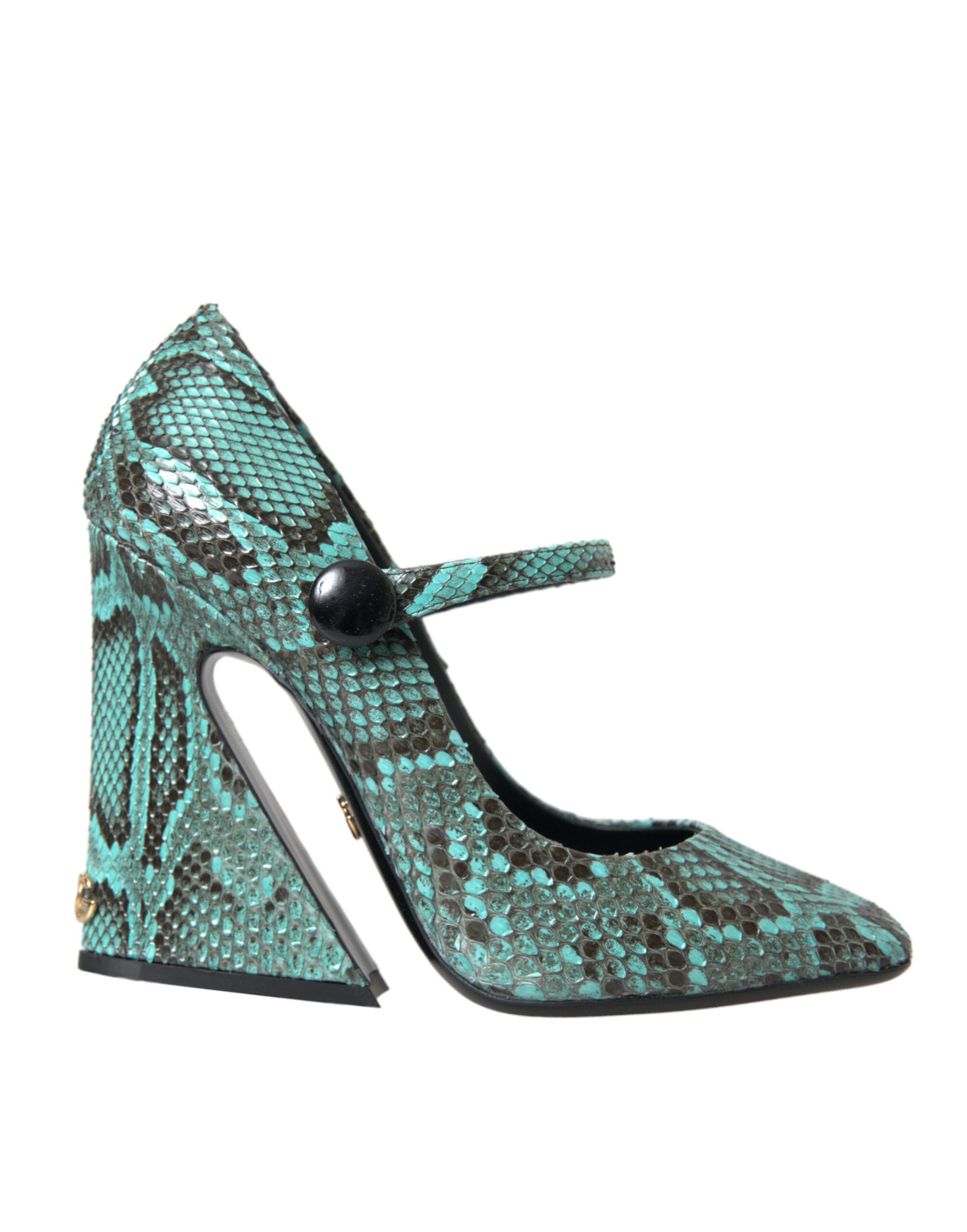 Dolce & Gabbana Aqua Python Leather Mary Jane Pumps Shoes LUNESCAPE